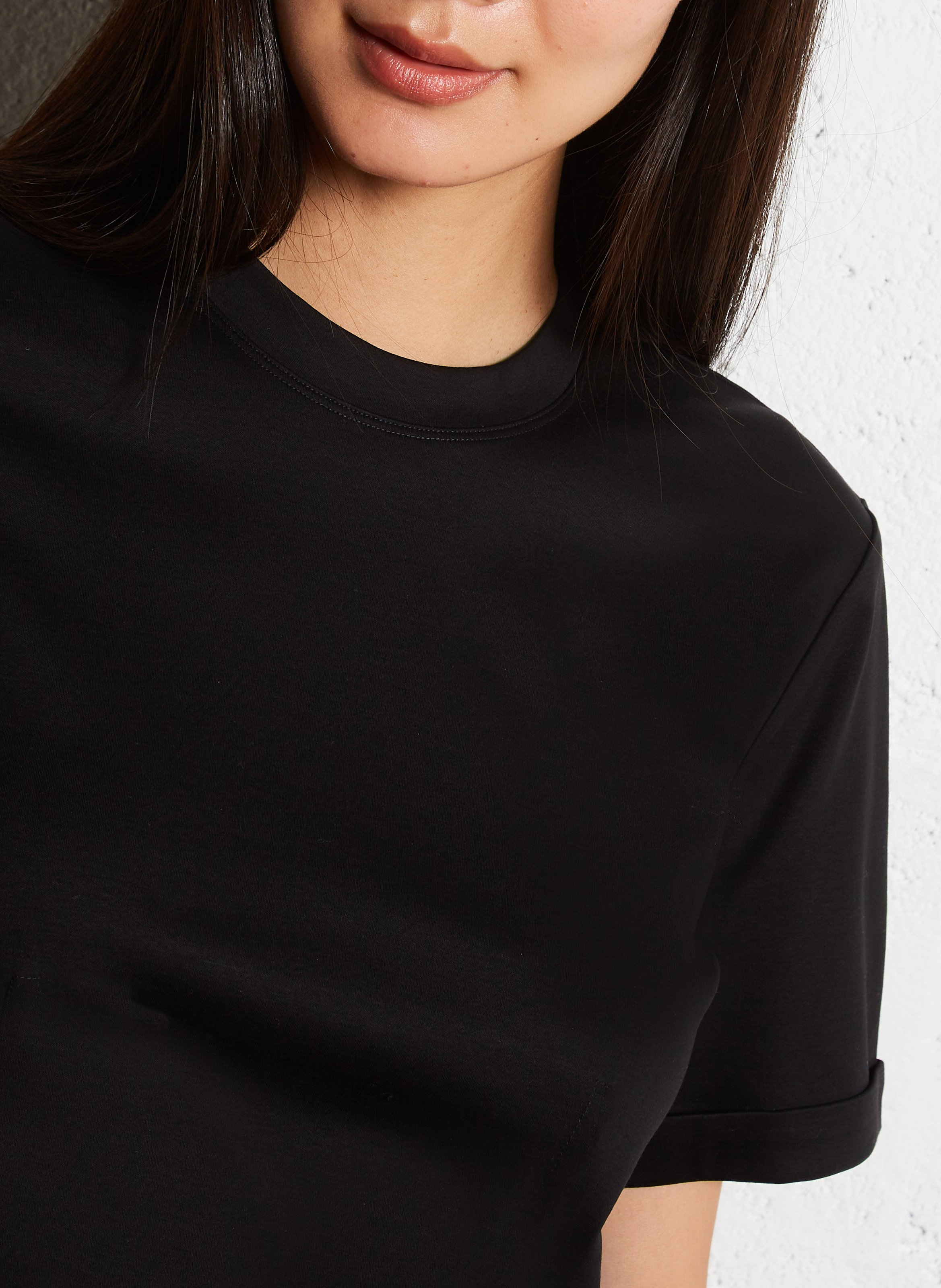 Tee-shirt droit en coton BERENICE Noir