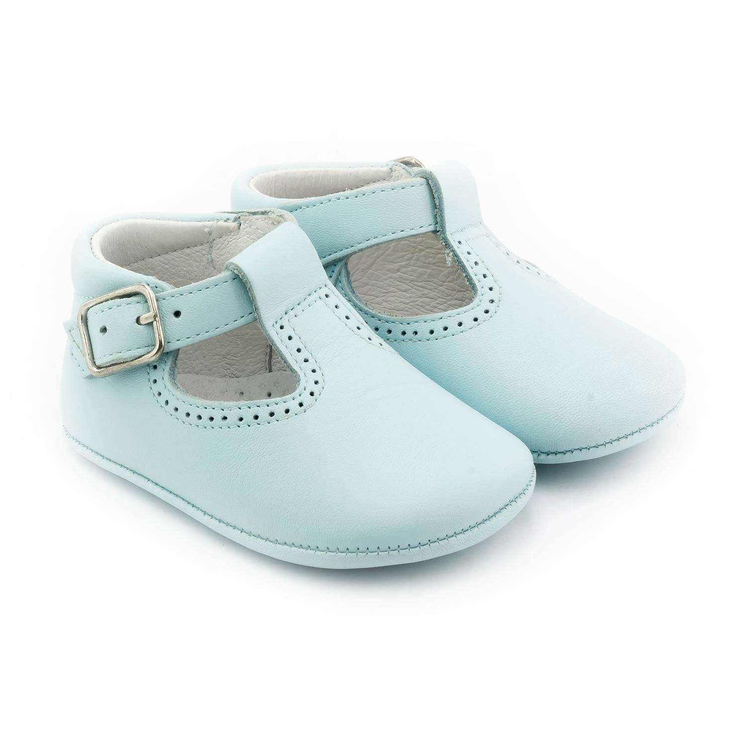 Chausson cuir bébé Boni & Sidonie Bleu