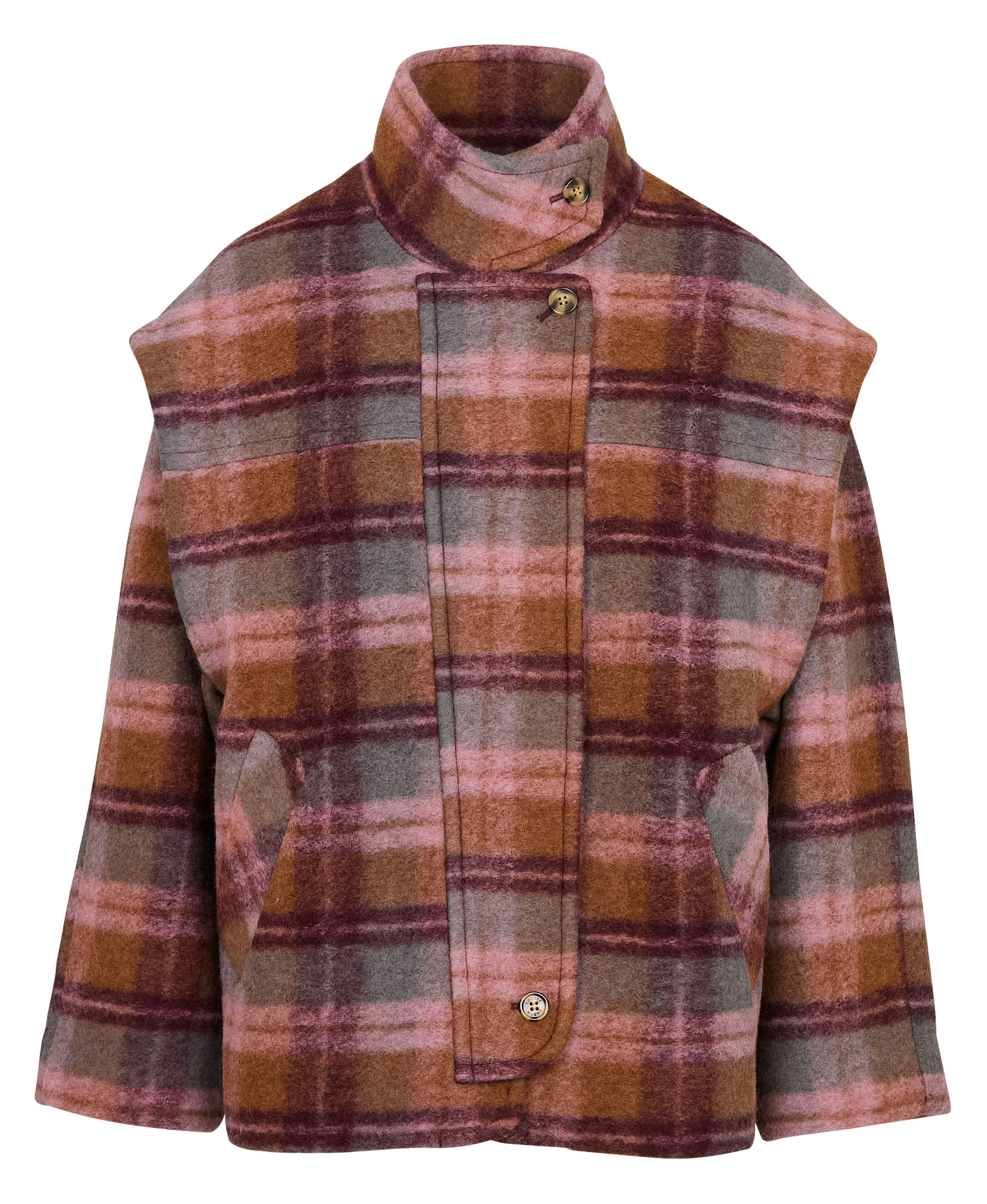 Manteau oversize en laine mélangée Marron
