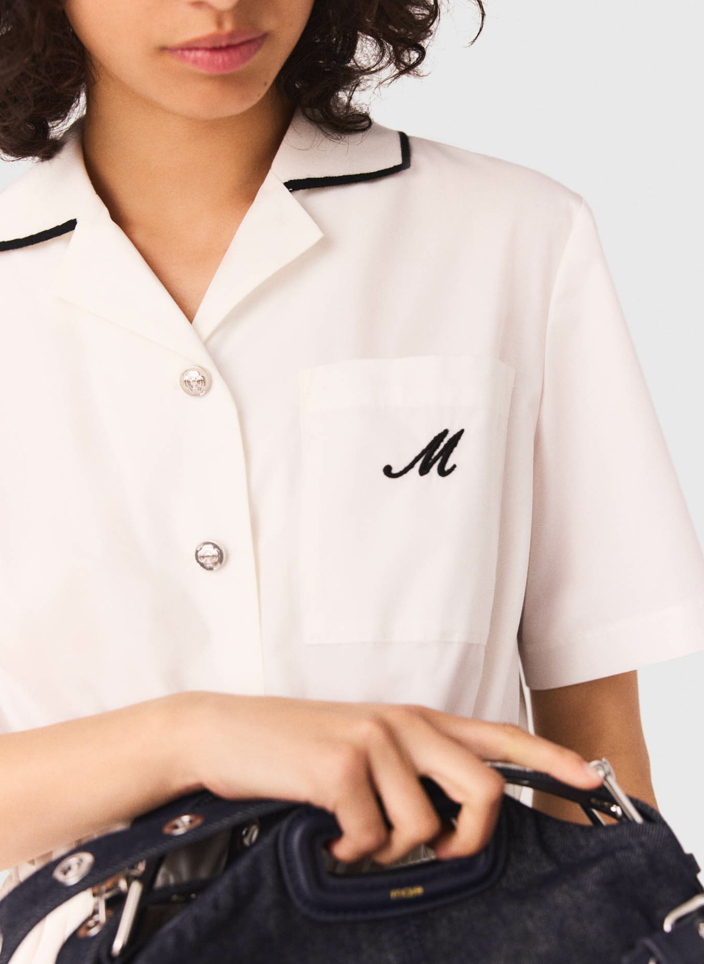 Short dress with shirt collar MAJE White