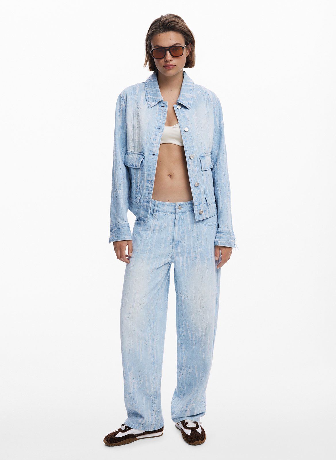 Jean large baggy effet usé DESIGUAL Bleu