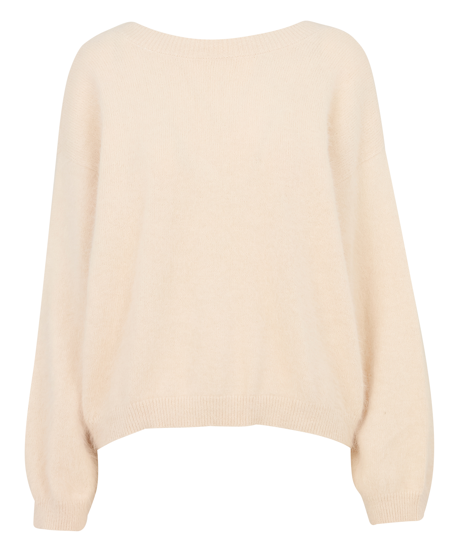 Pull devant dos ample en laine mélangée BELLEROSE Beige