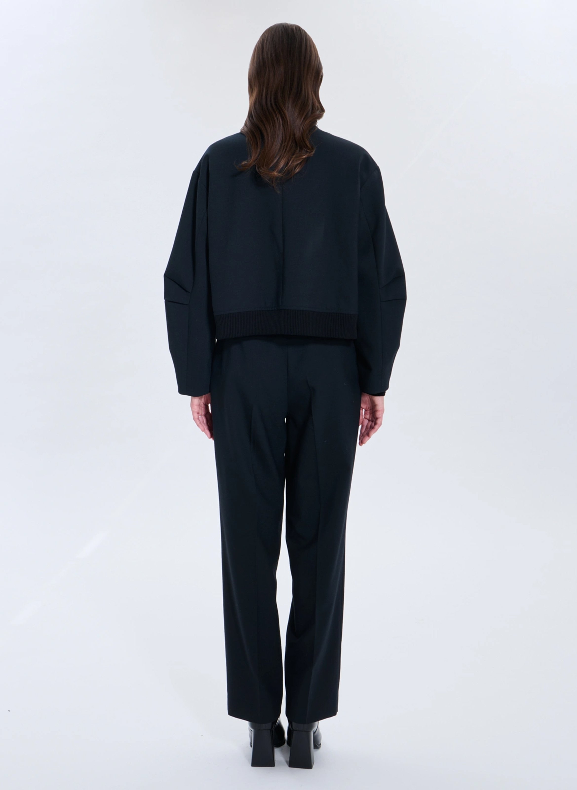 Fitted short jacket with zip ZAPA Black