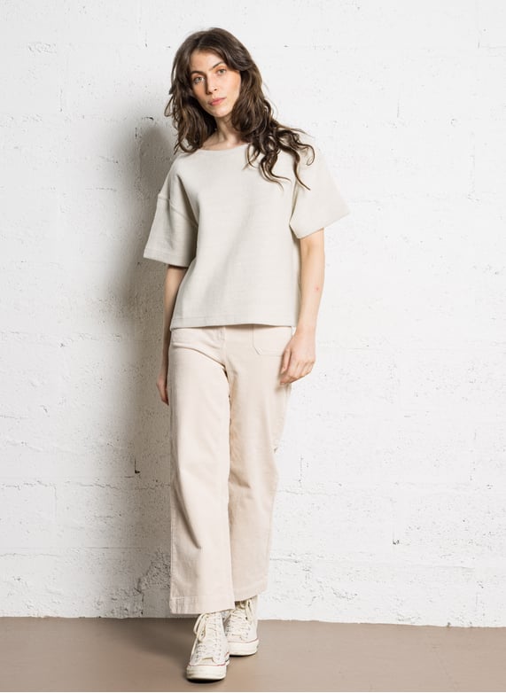 Pantalon droit en velours côtelé - Look 6