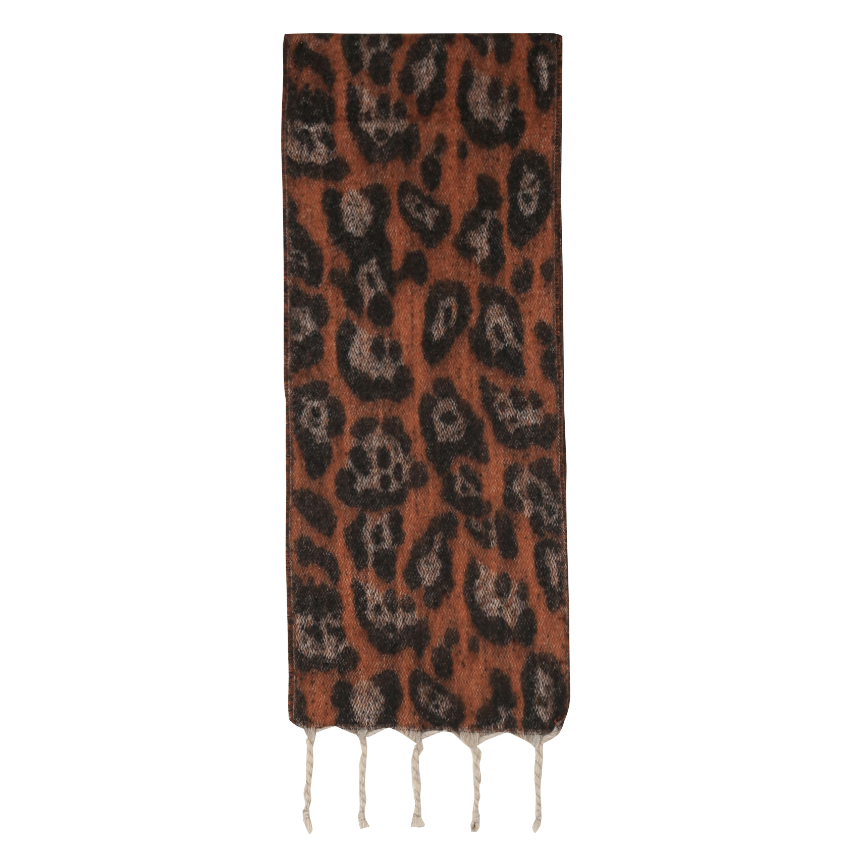 Echarpe léopard à franges LA FEE MARABOUTEE Marron