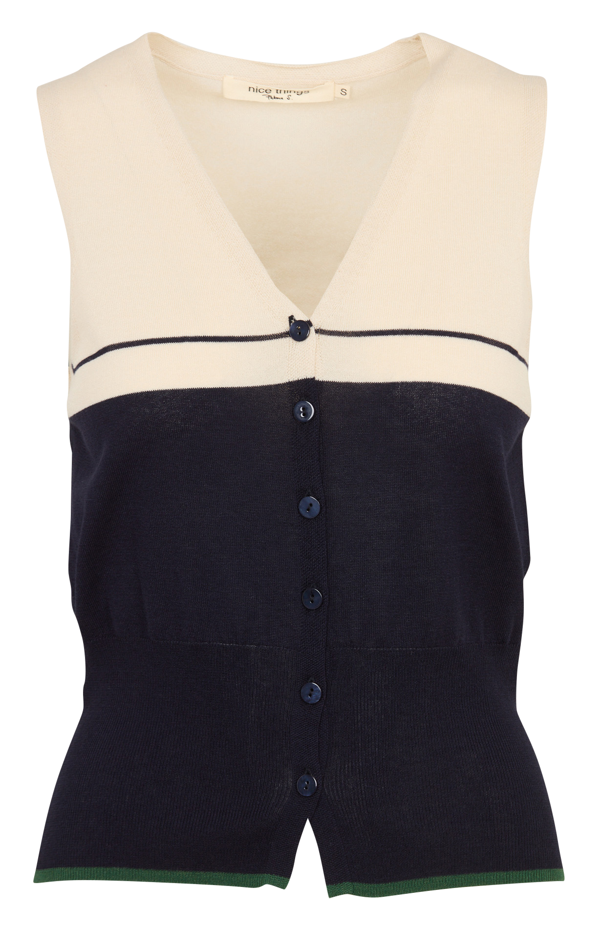 Cotton-blend straight-cut top NICE THINGS Blue