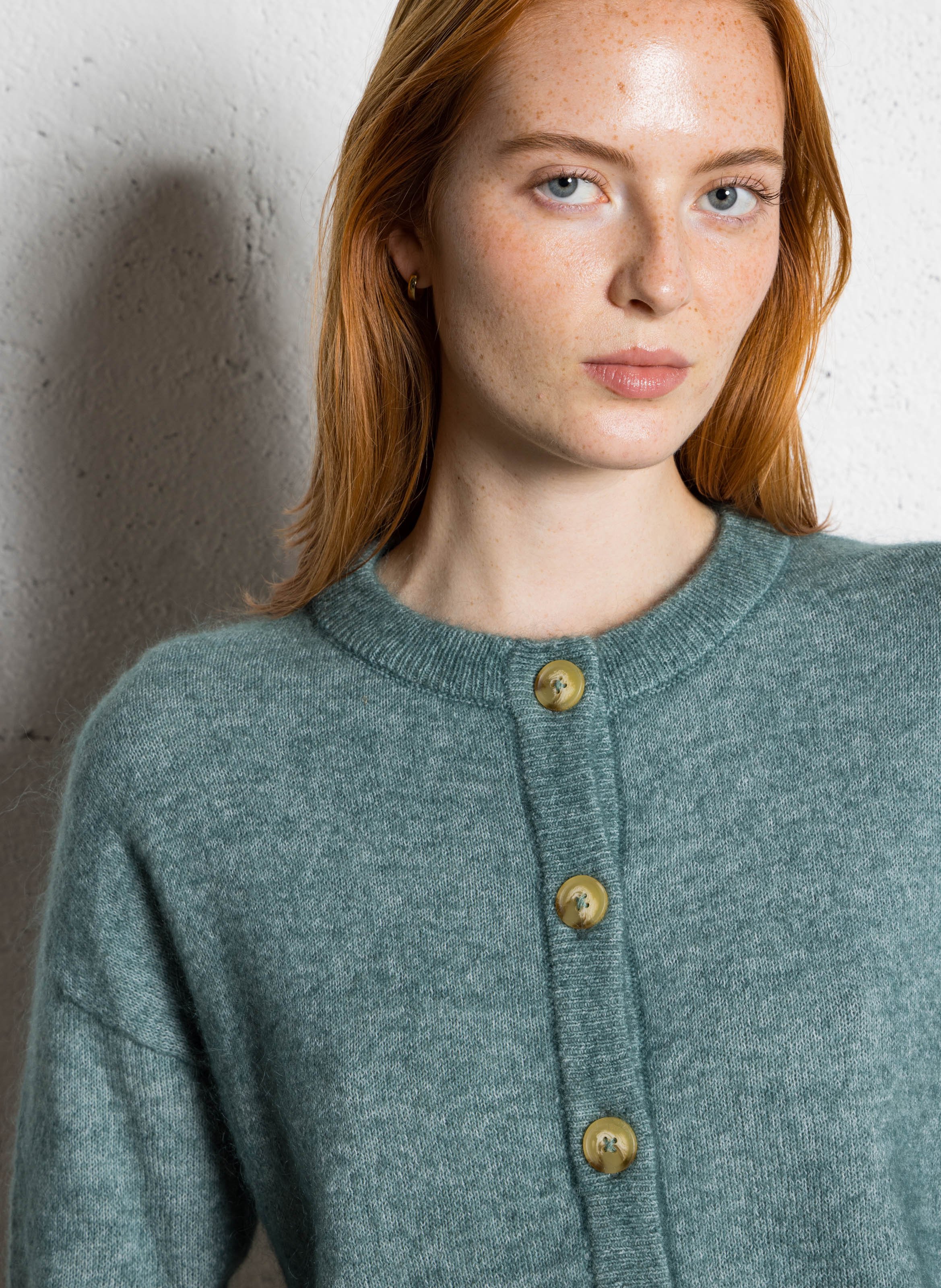 Cardigan col rond en laine mélangée SUD EXPRESS Gris