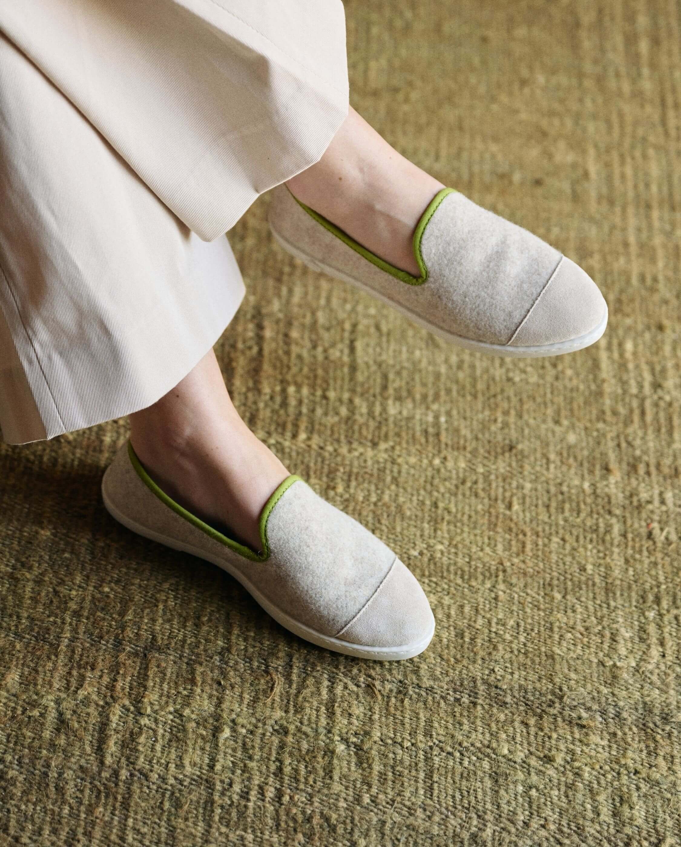 Women's wool slipper, pistachio beige ANGARDE Beige