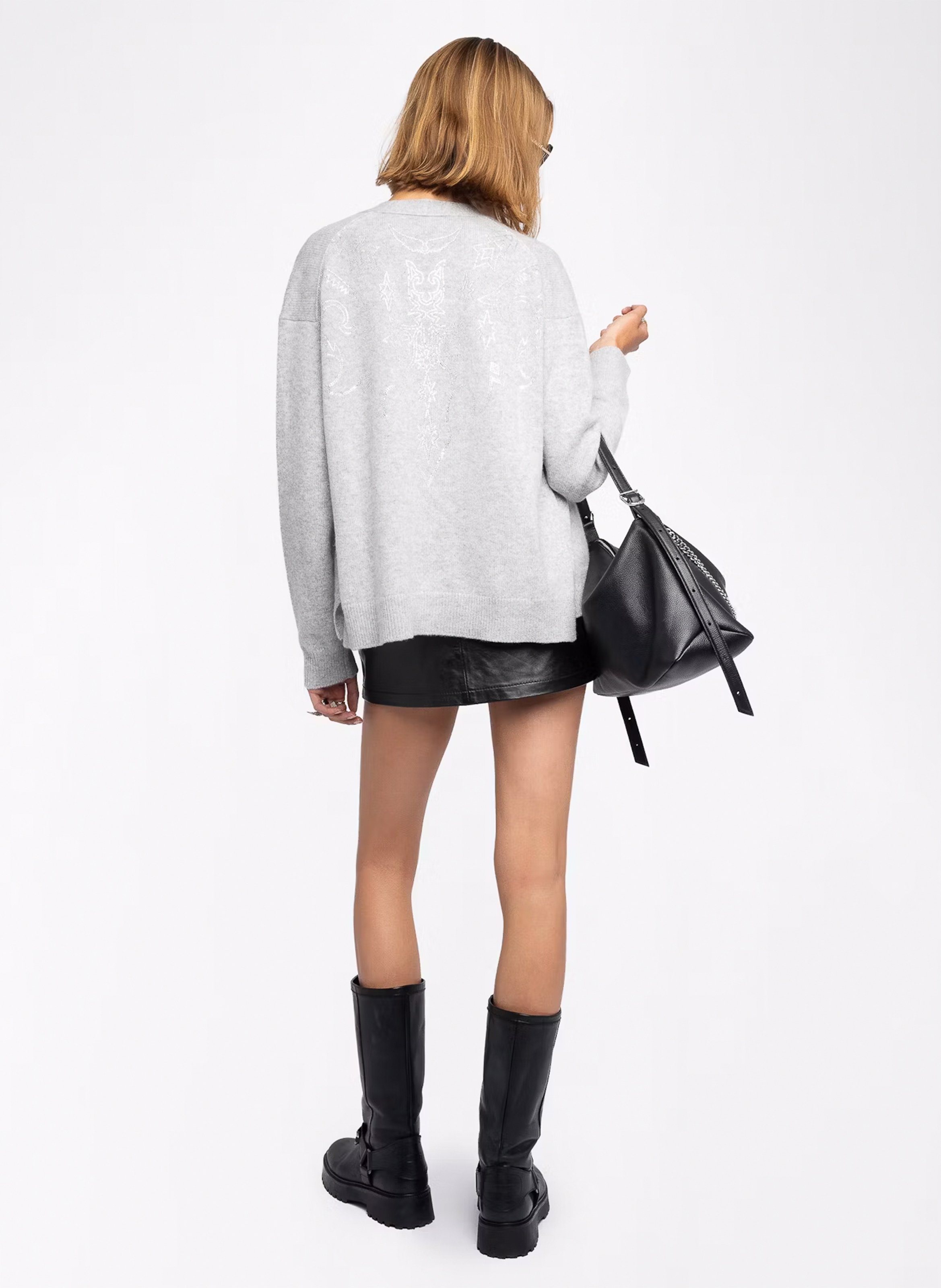 Kaschmir-Strickjacke mit V-Ausschnitt ZADIG&VOLTAIRE Grau