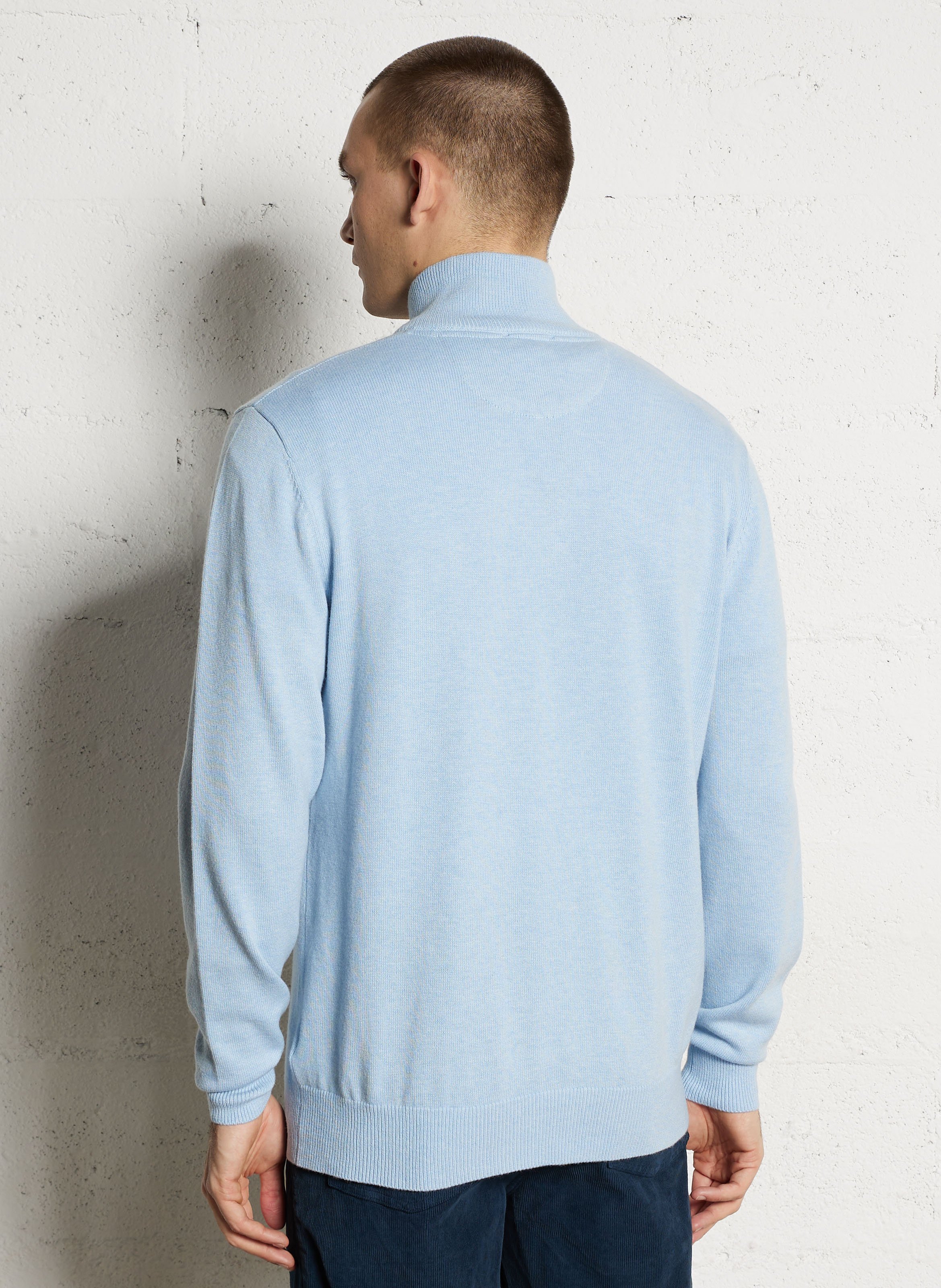 Pull col camionneur en laine mélangée EDEN PARK Bleu