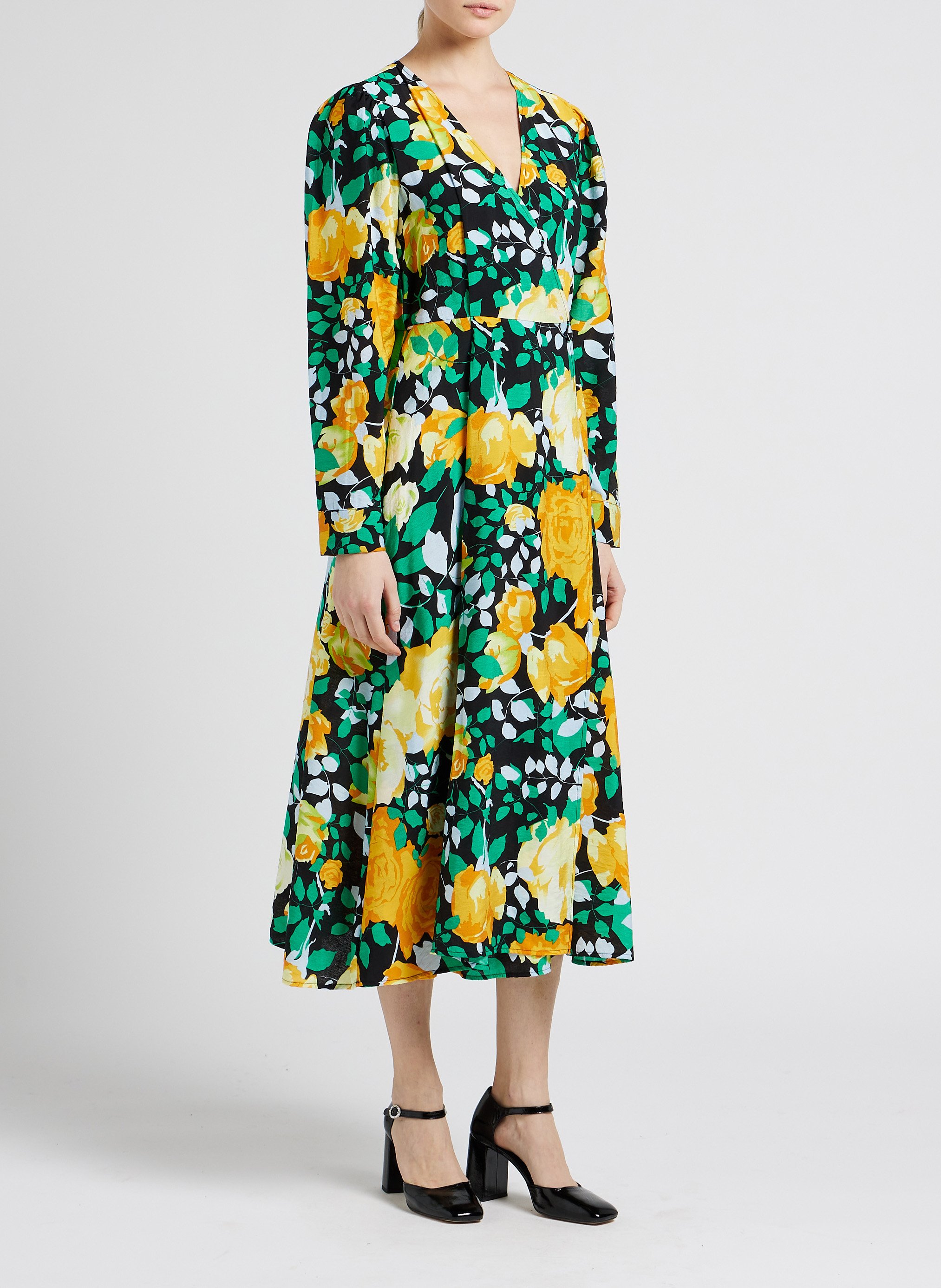 Robe longue imprimée OBJECT Vert