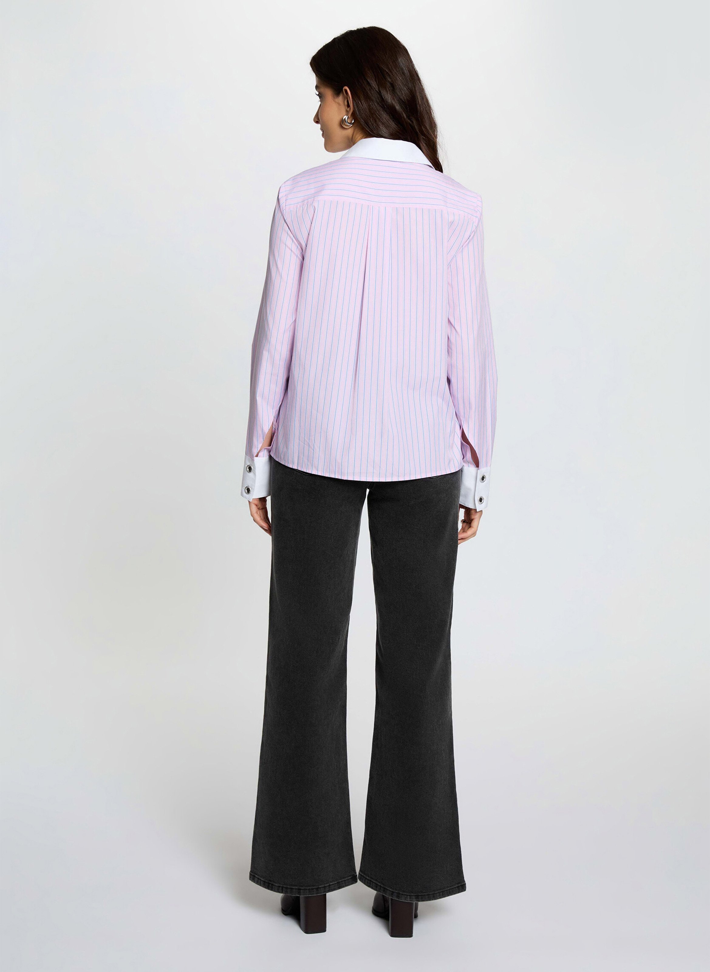 Jean évasé taille haute uni MORGAN Noir