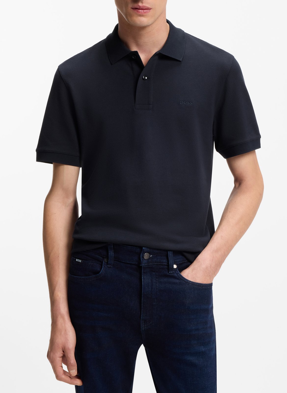 Short-sleeve solid color polo BOSS