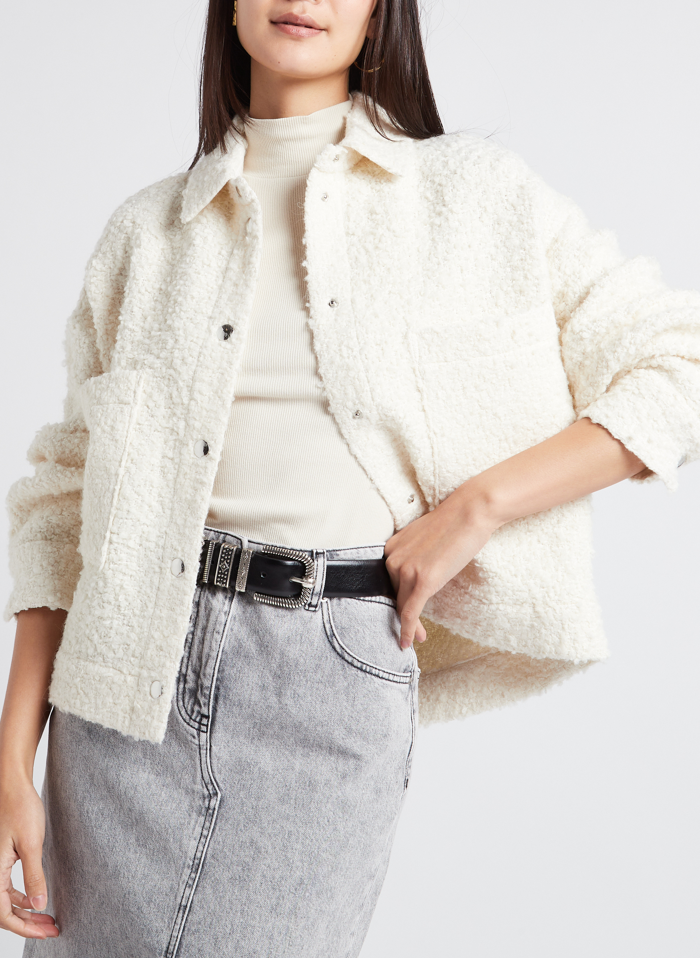 Leren riem met lussen BA&SH Zwart