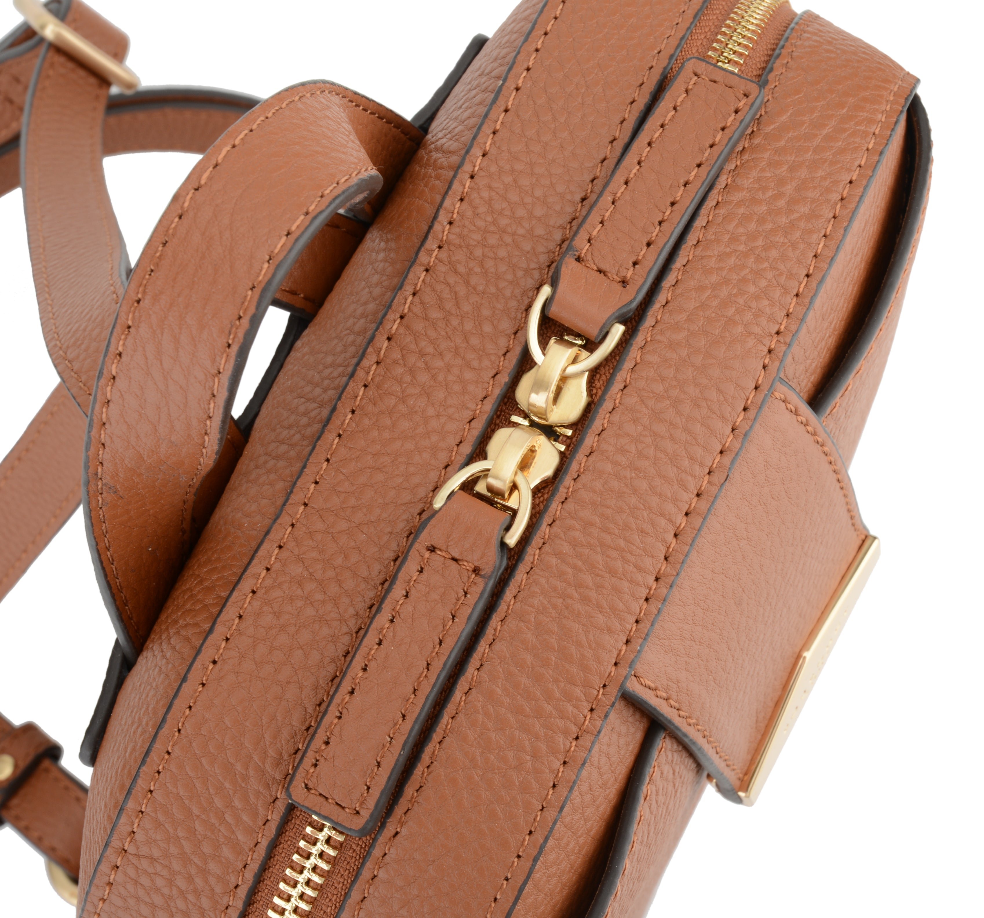 Calfskin leather backpack POURCHET Golden