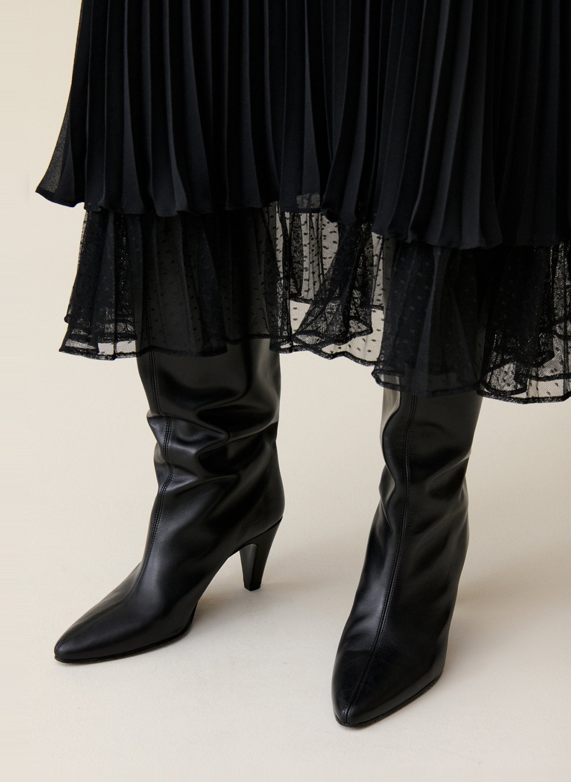 Jupe midi fluide plissée  CLAUDIE PIERLOT Noir