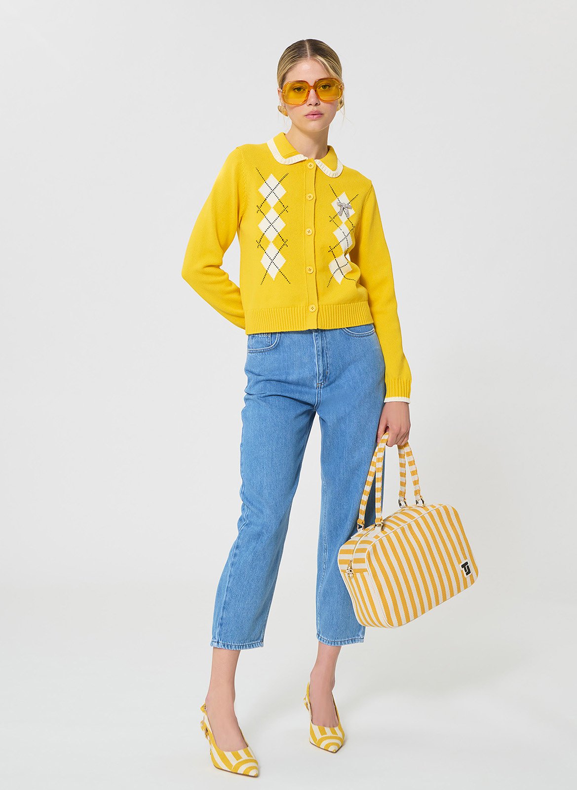 Herren Baumwollweste mit klassischem Kragen TARA JARMON Gelb