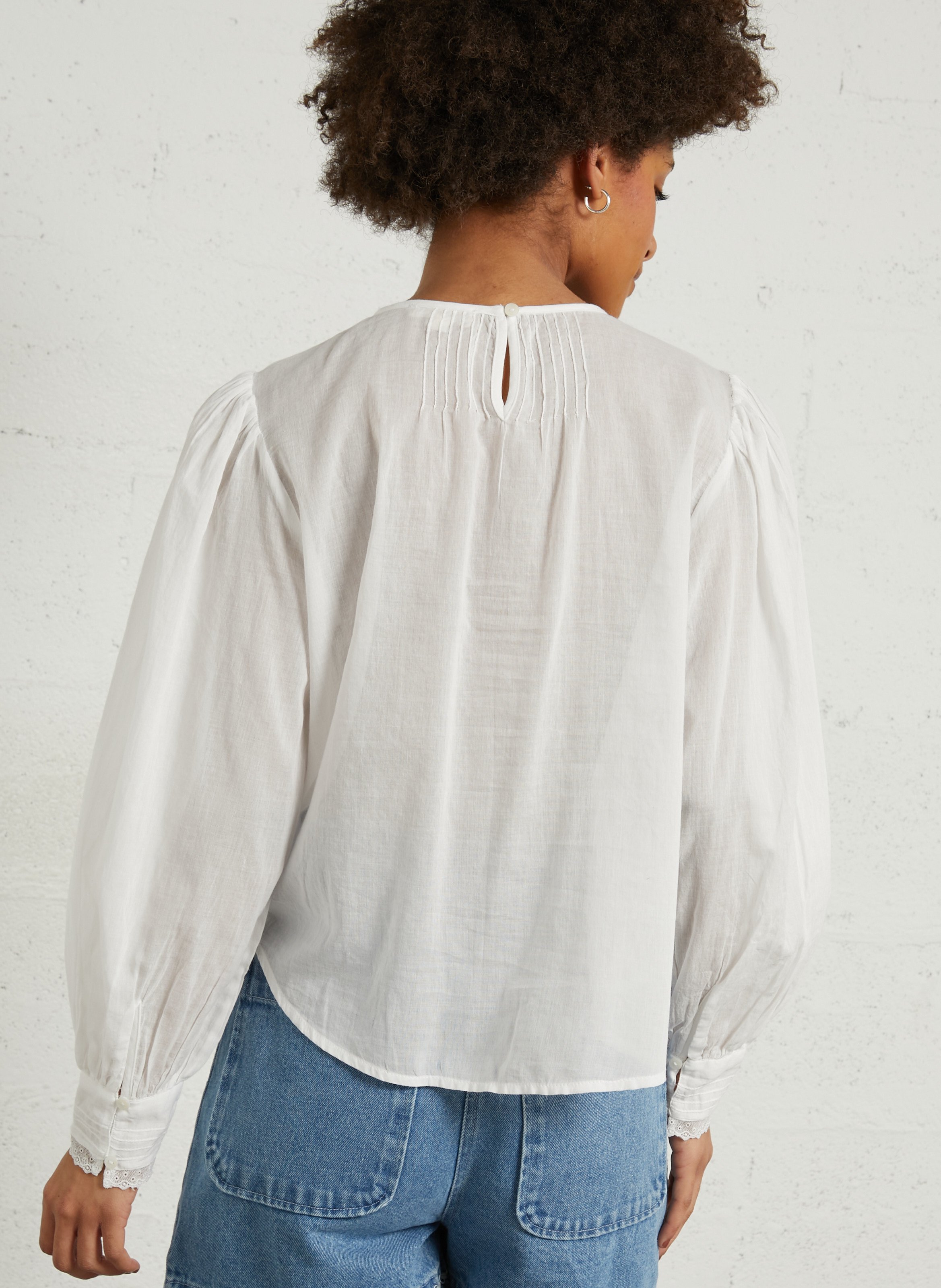 Katoenen blouse met borduursel LOUISE MISHA Wit