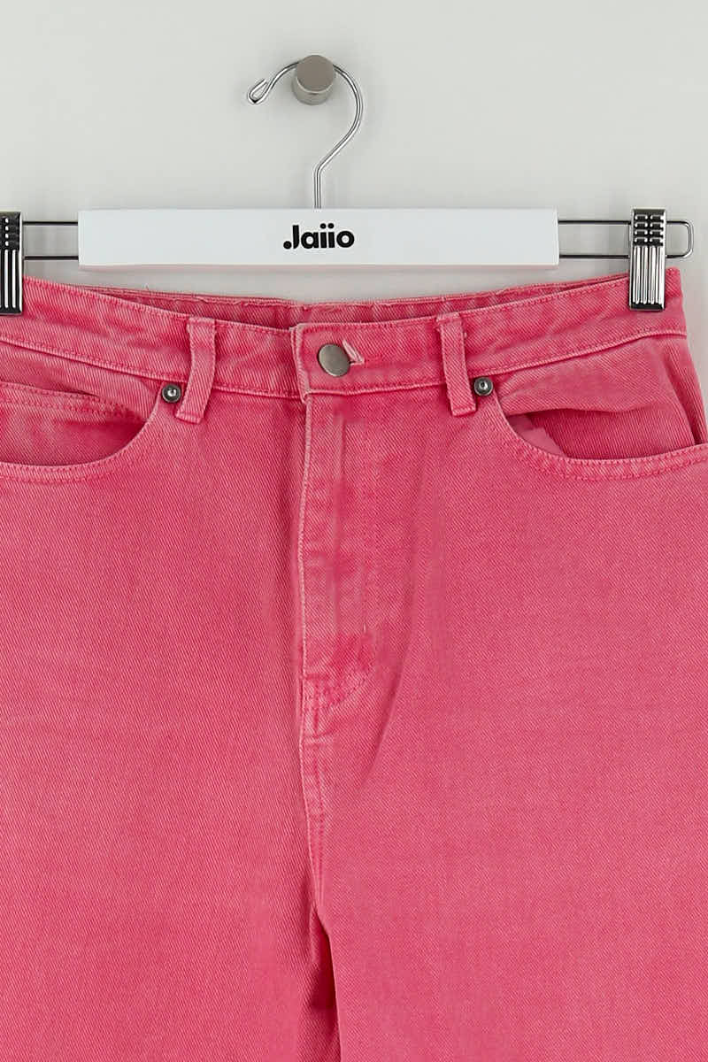 Straight cotton-blend pants Manoush - Seconde Main Pink