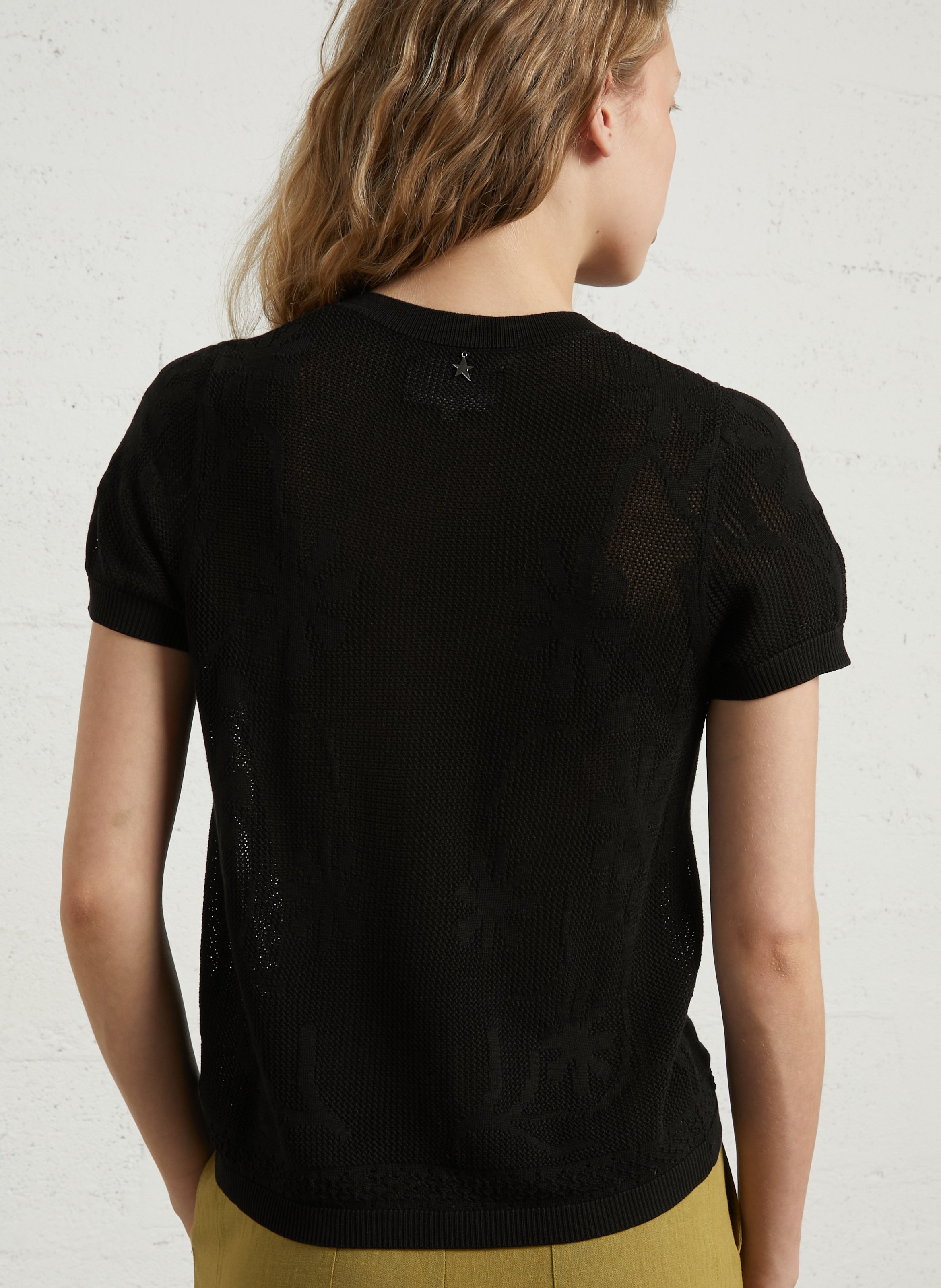 Rechte cardigan van gemengd katoen SUD EXPRESS Zwart