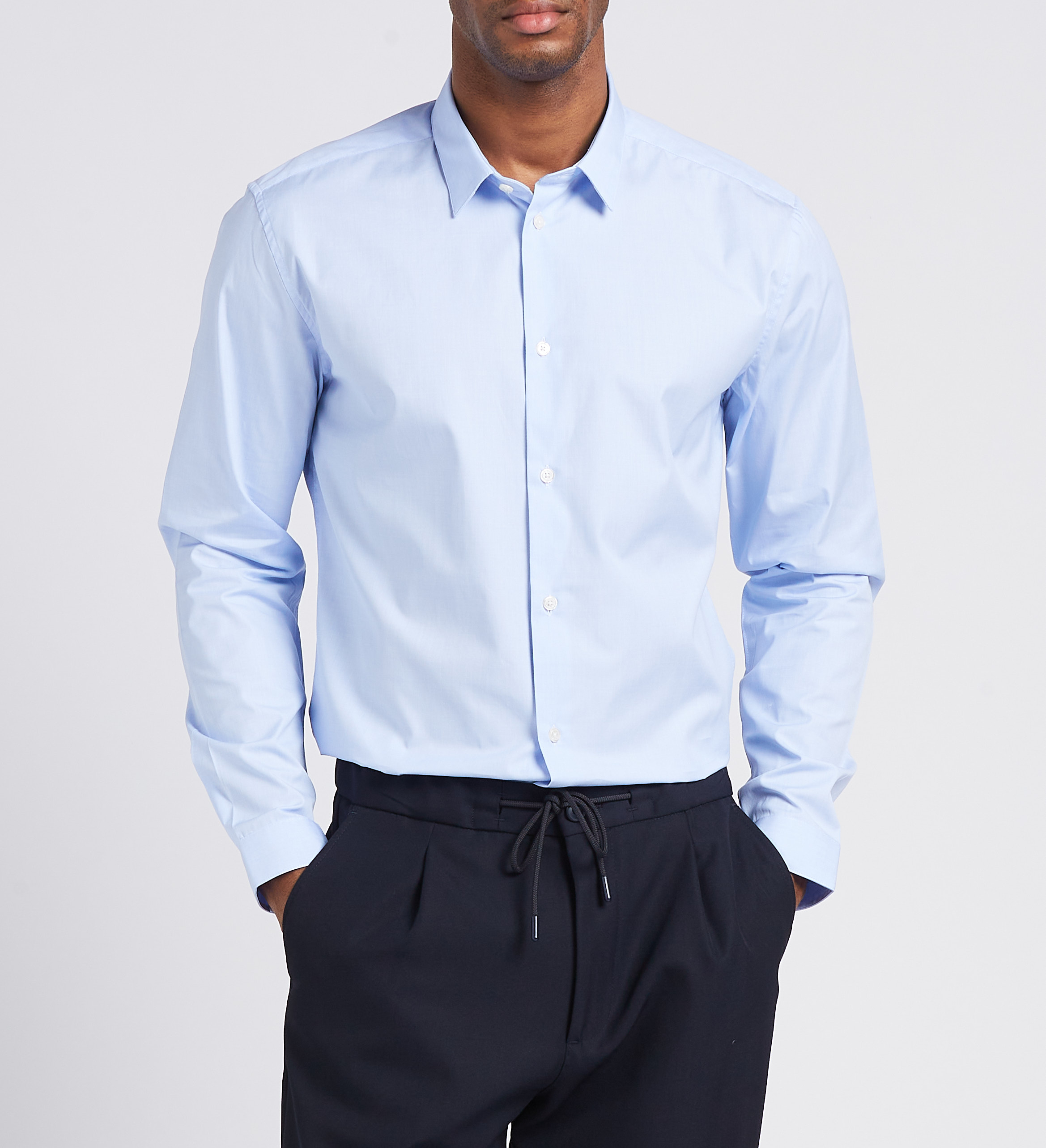 Slim-fit, katoenen overhemd met klassieke kraag AU PRINTEMPS PARIS Blauw