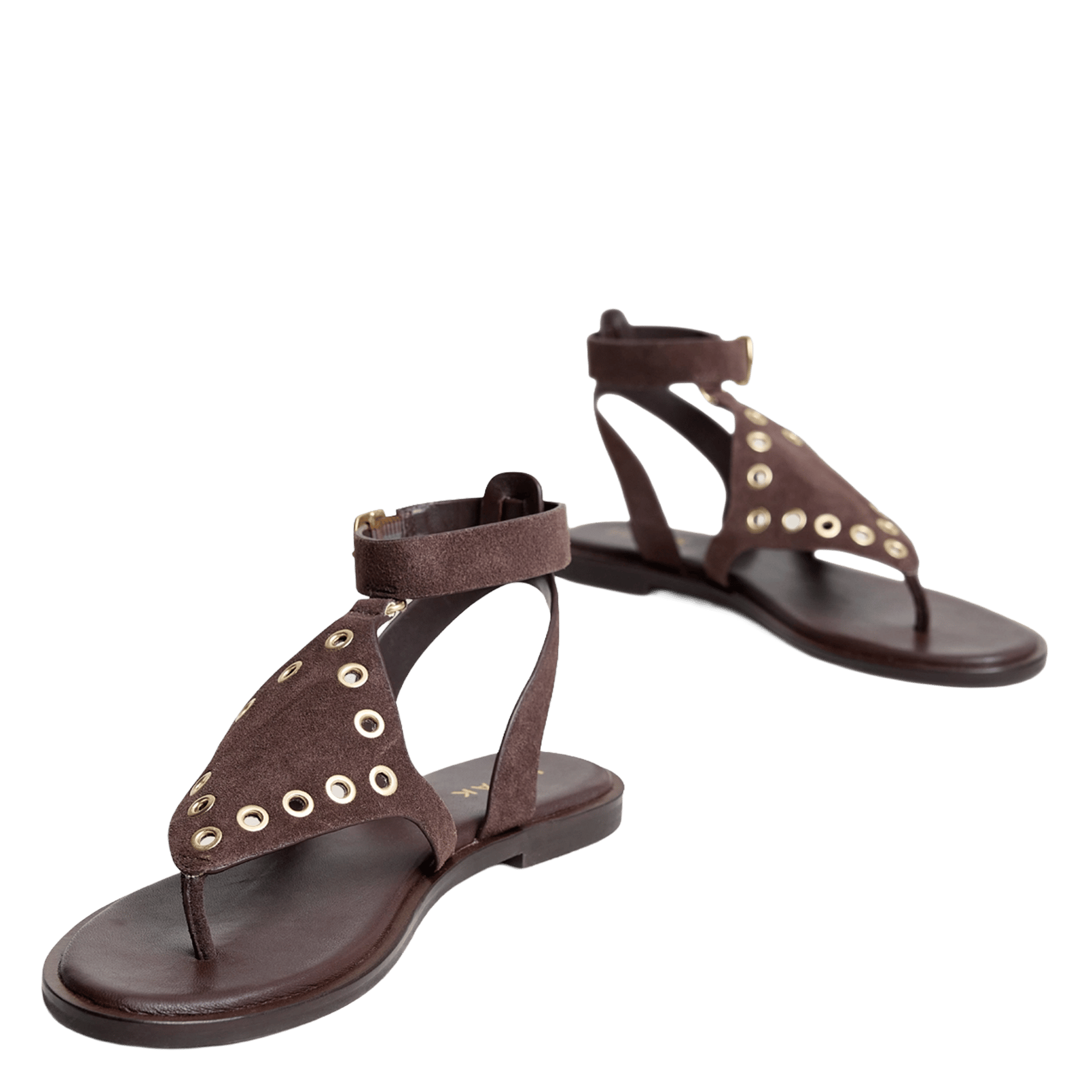 Flat soft leather sandals JONAK Brown
