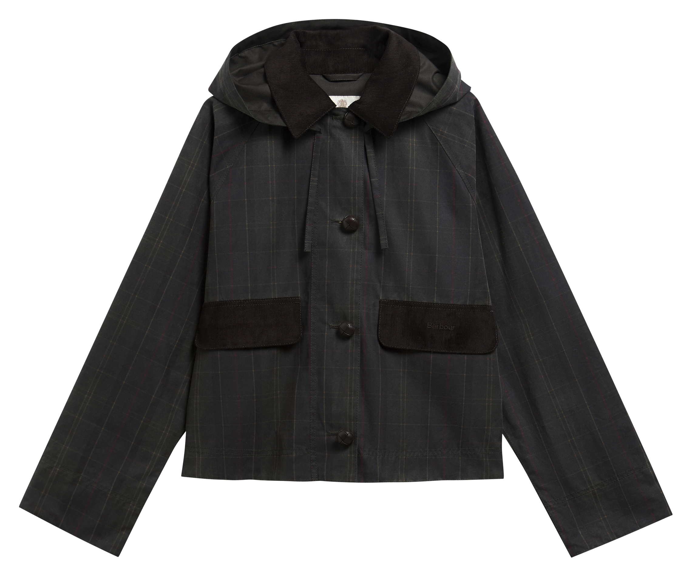 Veste motif tartan en coton BARBOUR Kaki