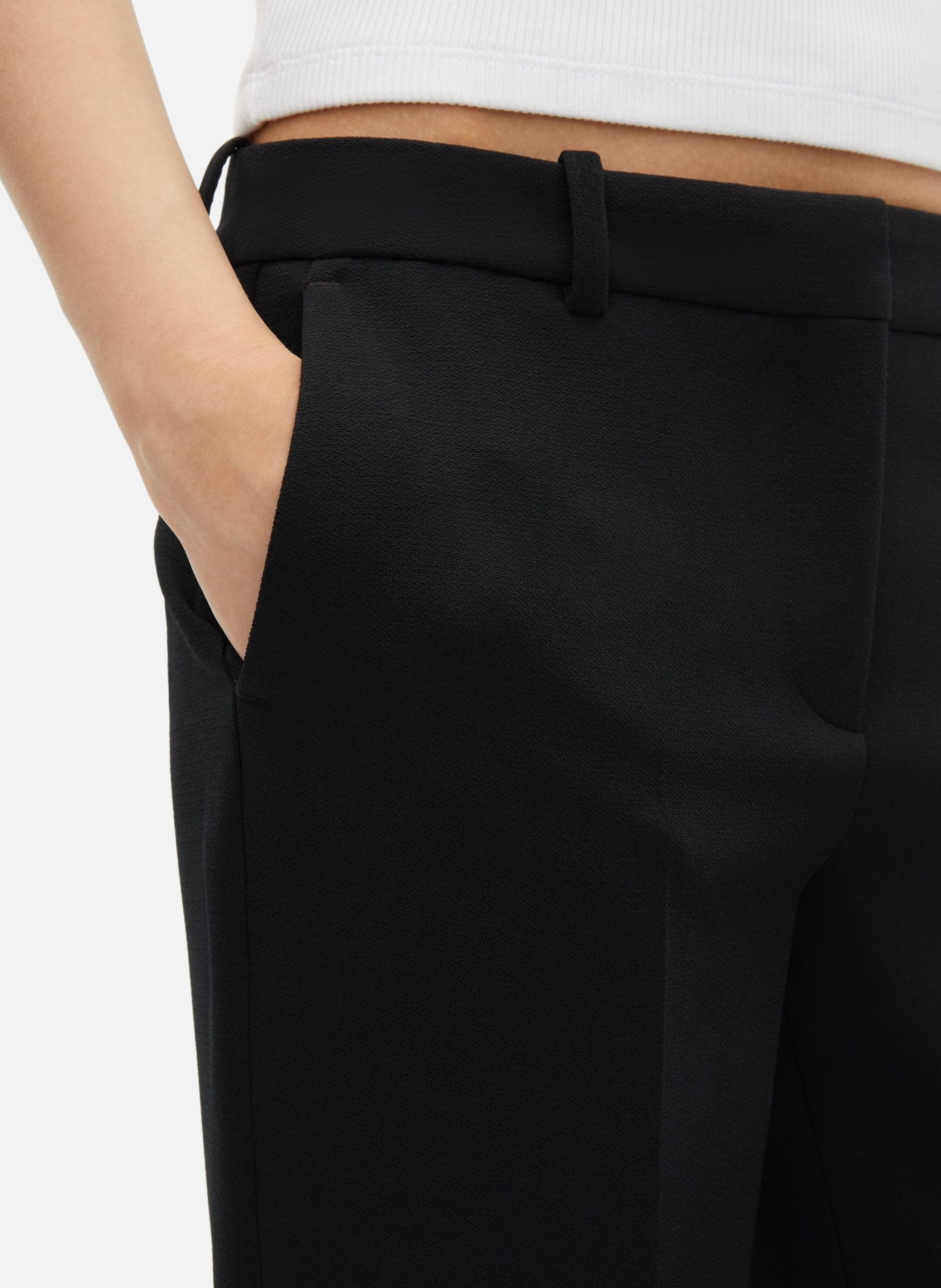Straight-cut crepe tailored pants THE KOOPLES Black