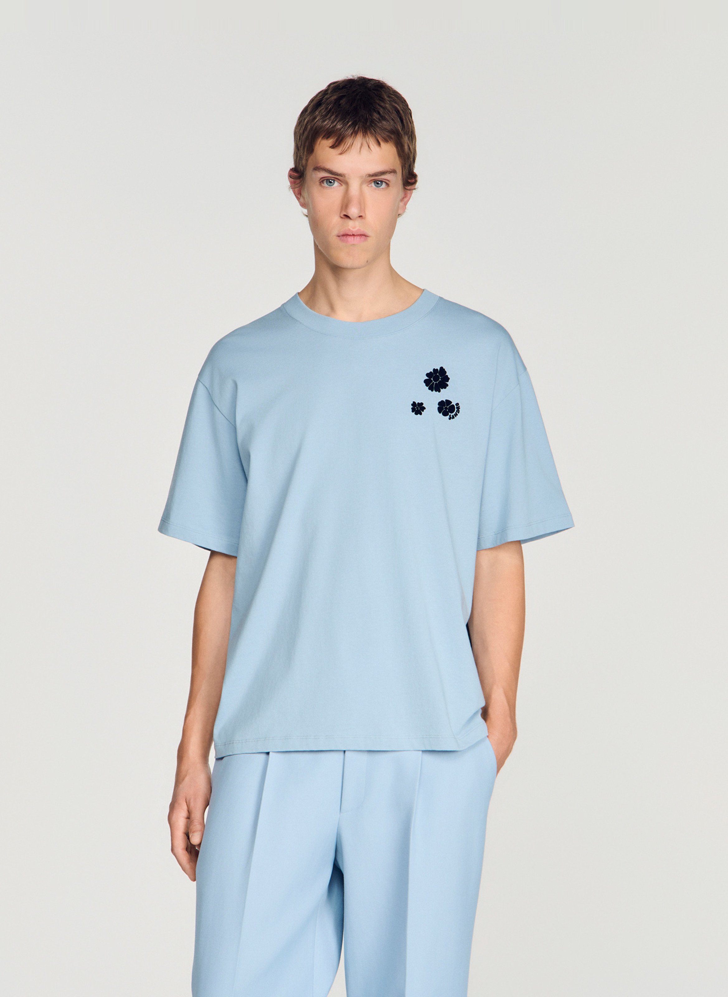 Oversized T-shirt met print aan de voorkant SANDRO