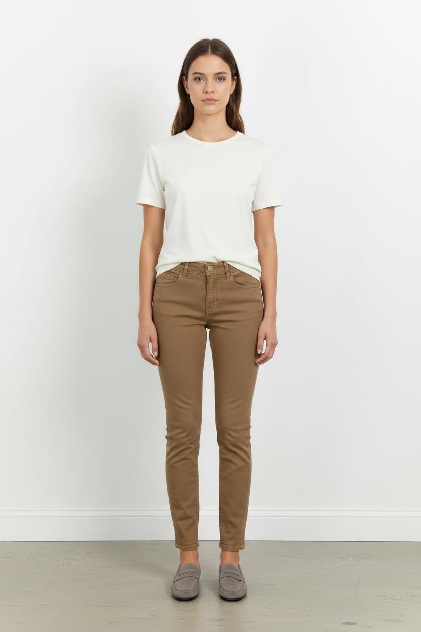 Cropped slim jeans with studs SEZANE - Seconde main Beige