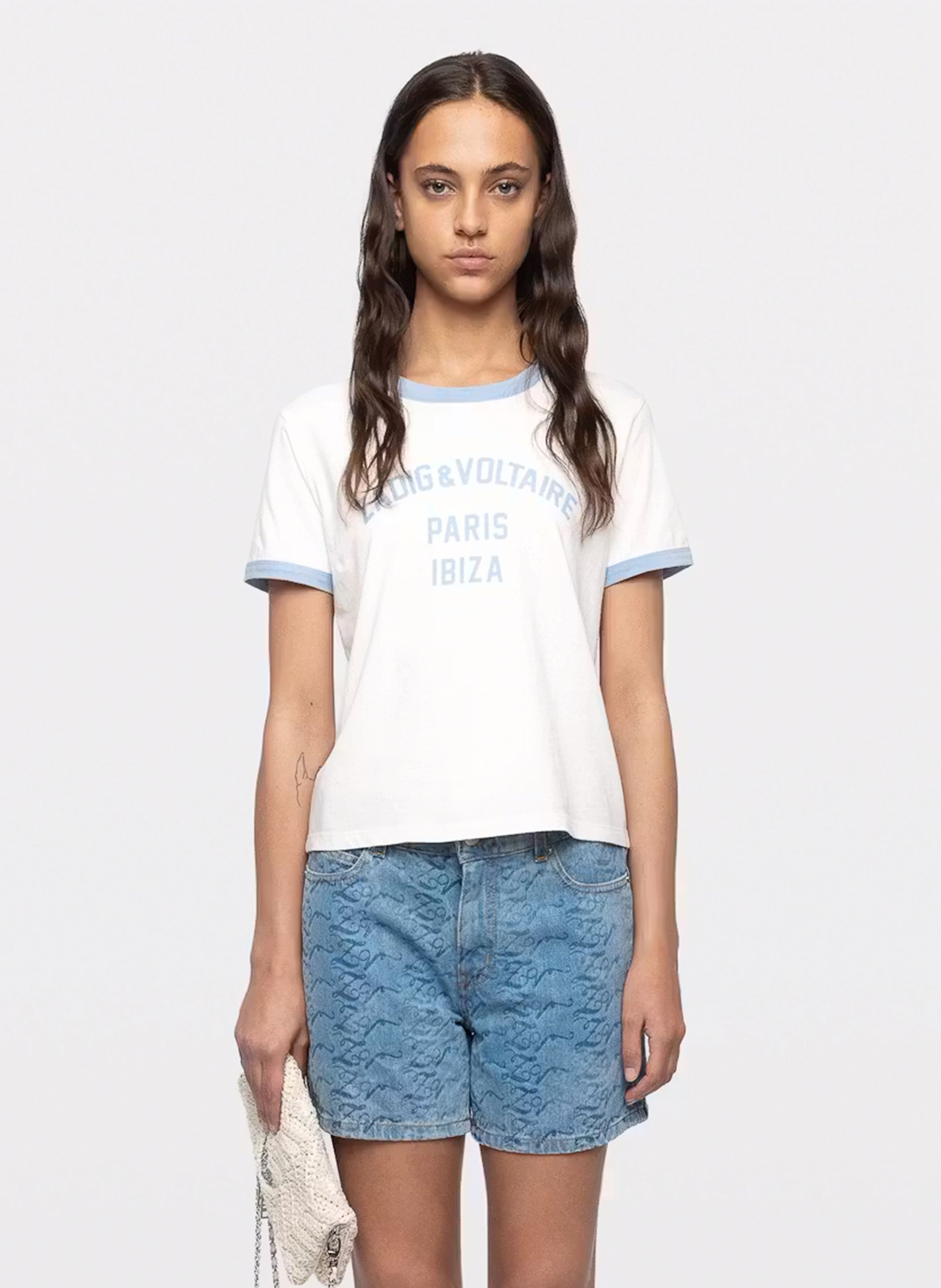 Tee-shirt droit à imprimé en coton bio ZADIG&VOLTAIRE Blanc