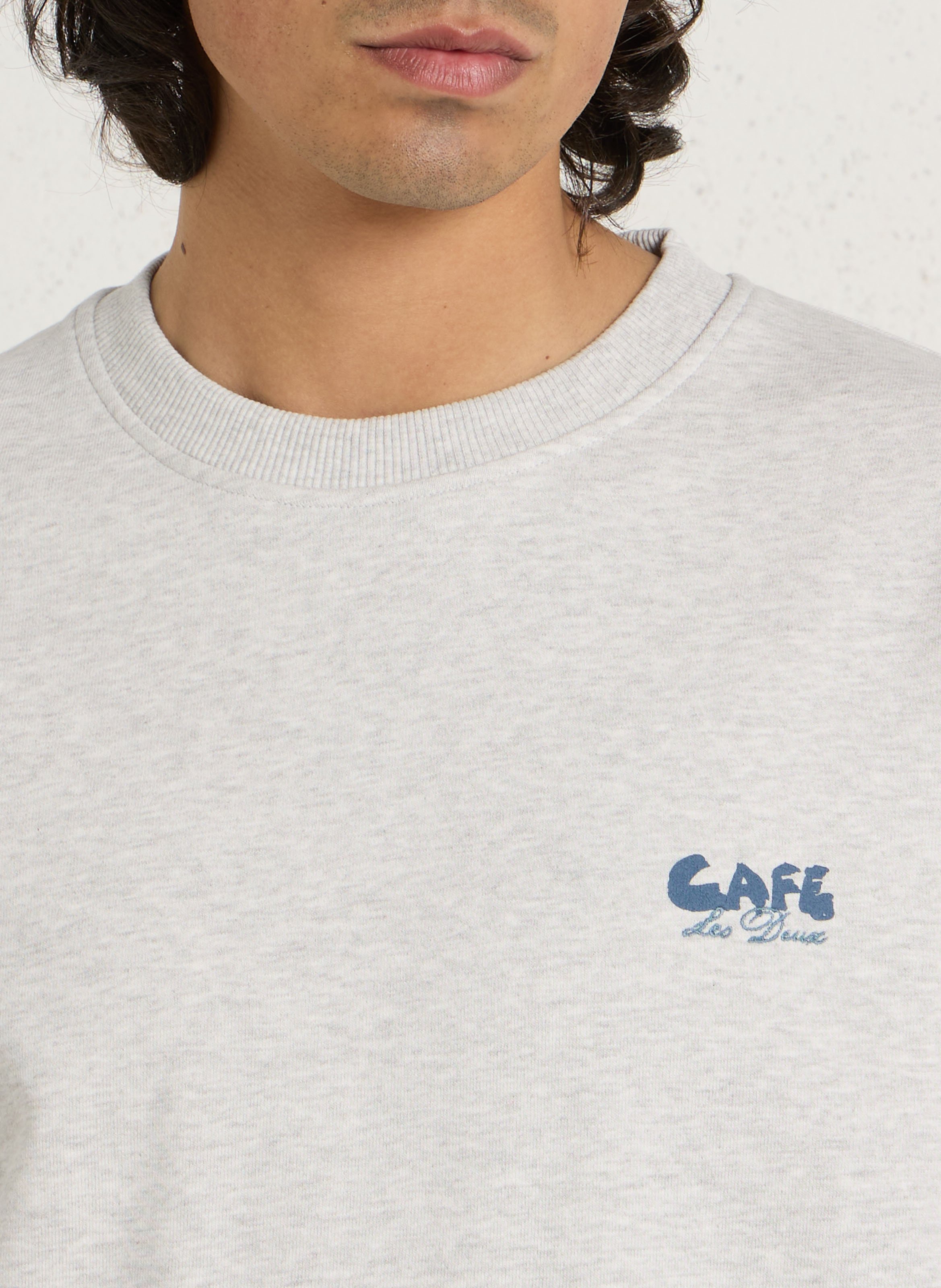 Rundhals-Sweatshirt aus Bio-Baumwolle LES DEUX Grau