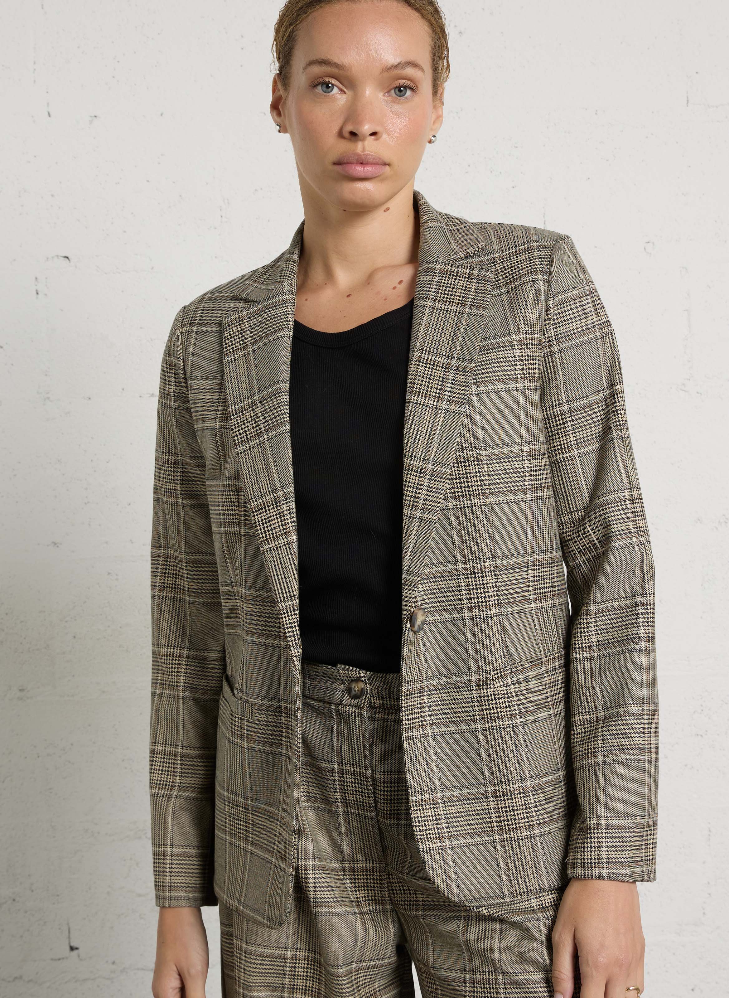 Straight patterned blazer PLEASE Beige
