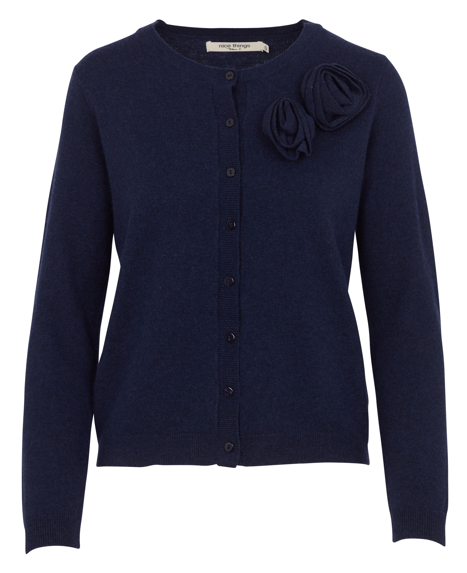 Round neck vest with flowers NICE THINGS Blue
