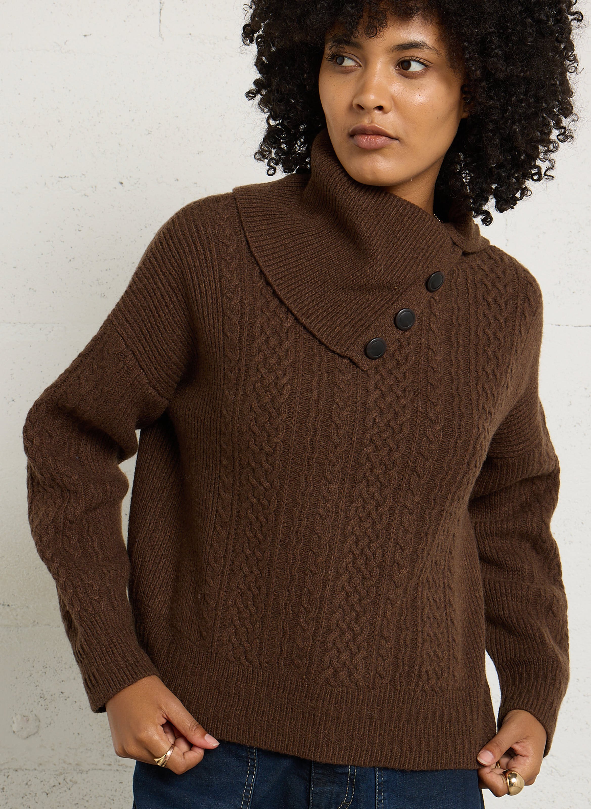Pull ample maille en laine MAISON ANJE