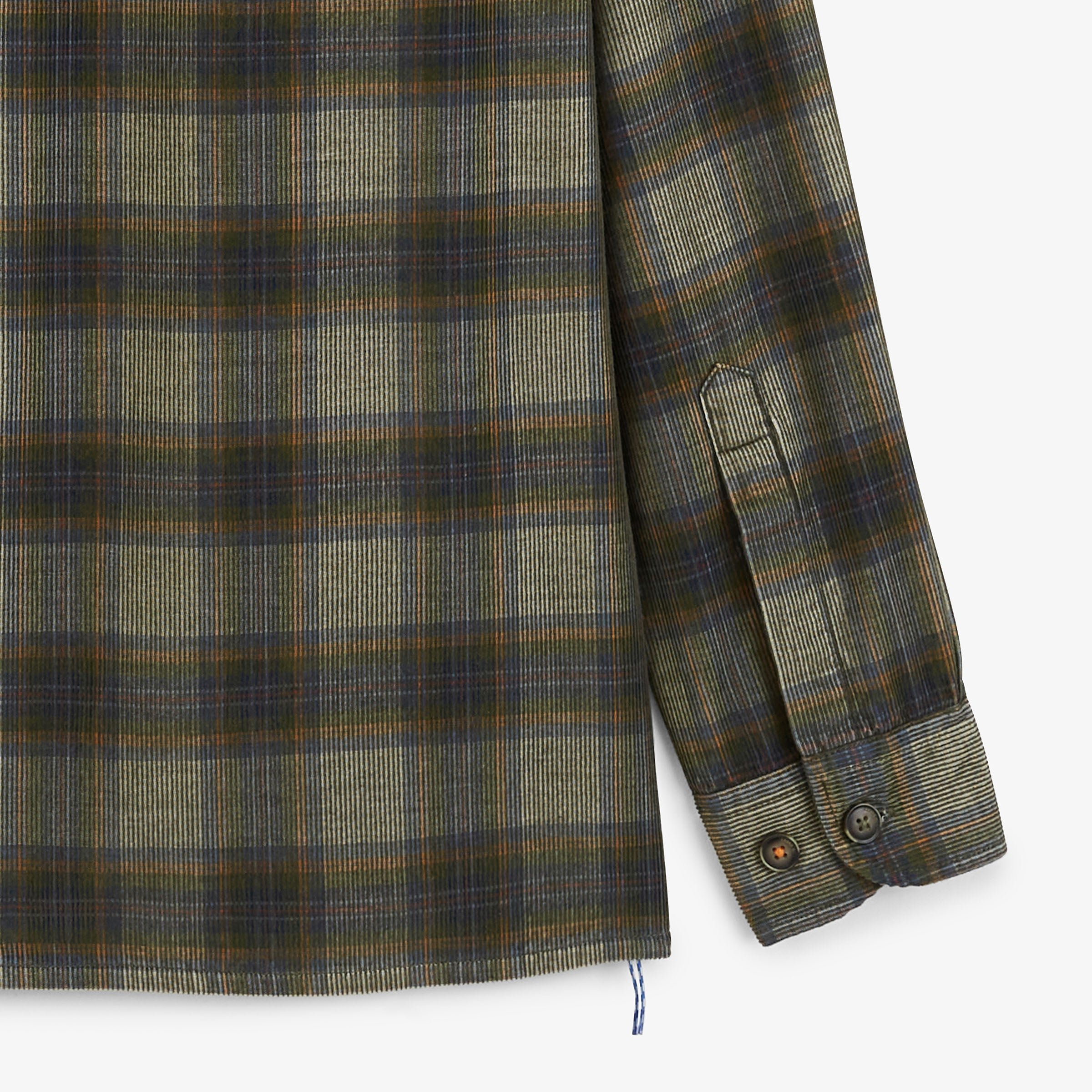 Corduroy Zip-Up Overshirt Green Checkered by sbplay SERGE BLANCO Green