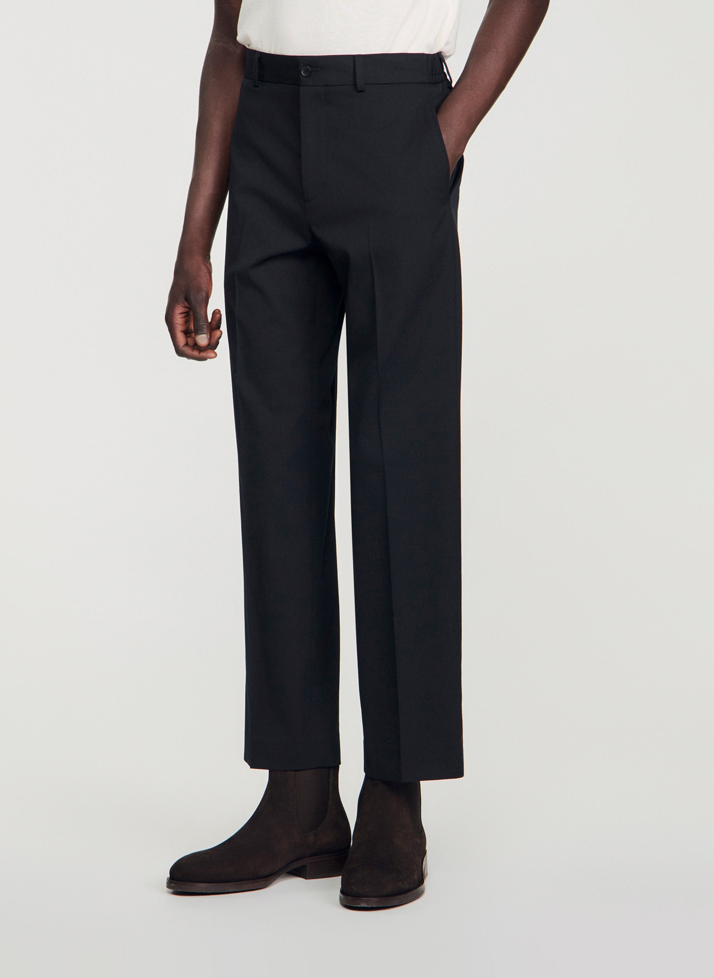 Leather mid-calf boots SANDRO Brown