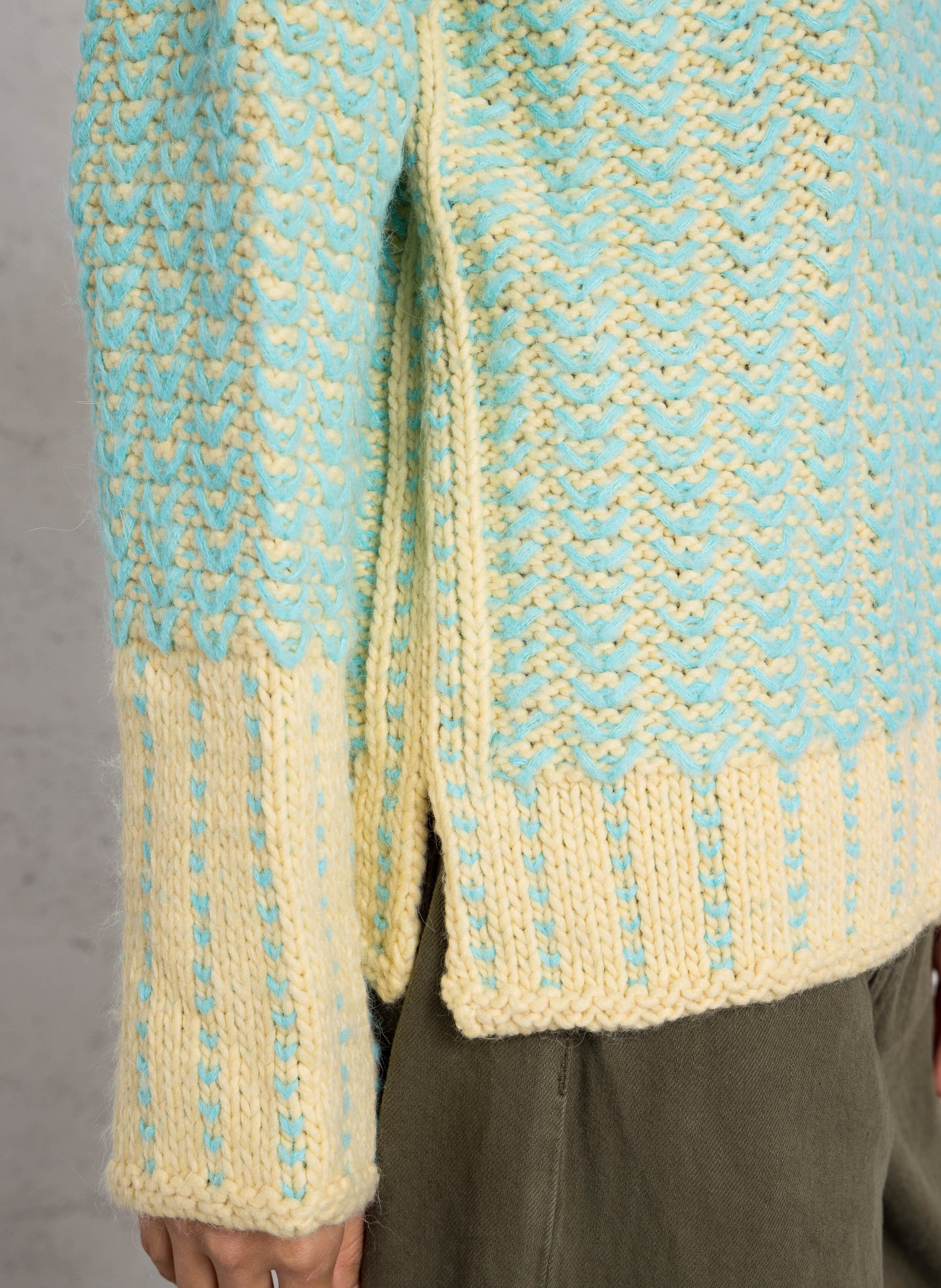 Pull ample col rond en maille DR BLOOM Bleu