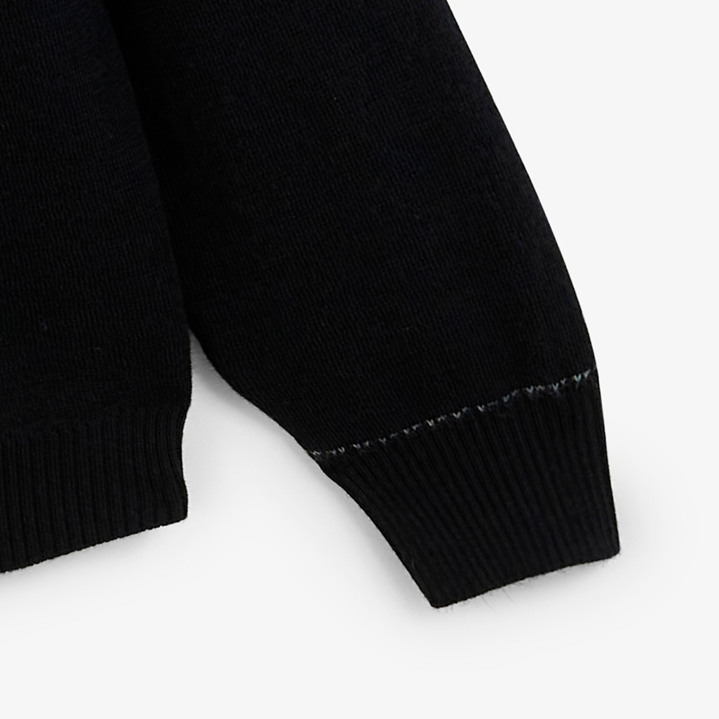 Zipped wool-knit cardigan SERGE BLANCO Black