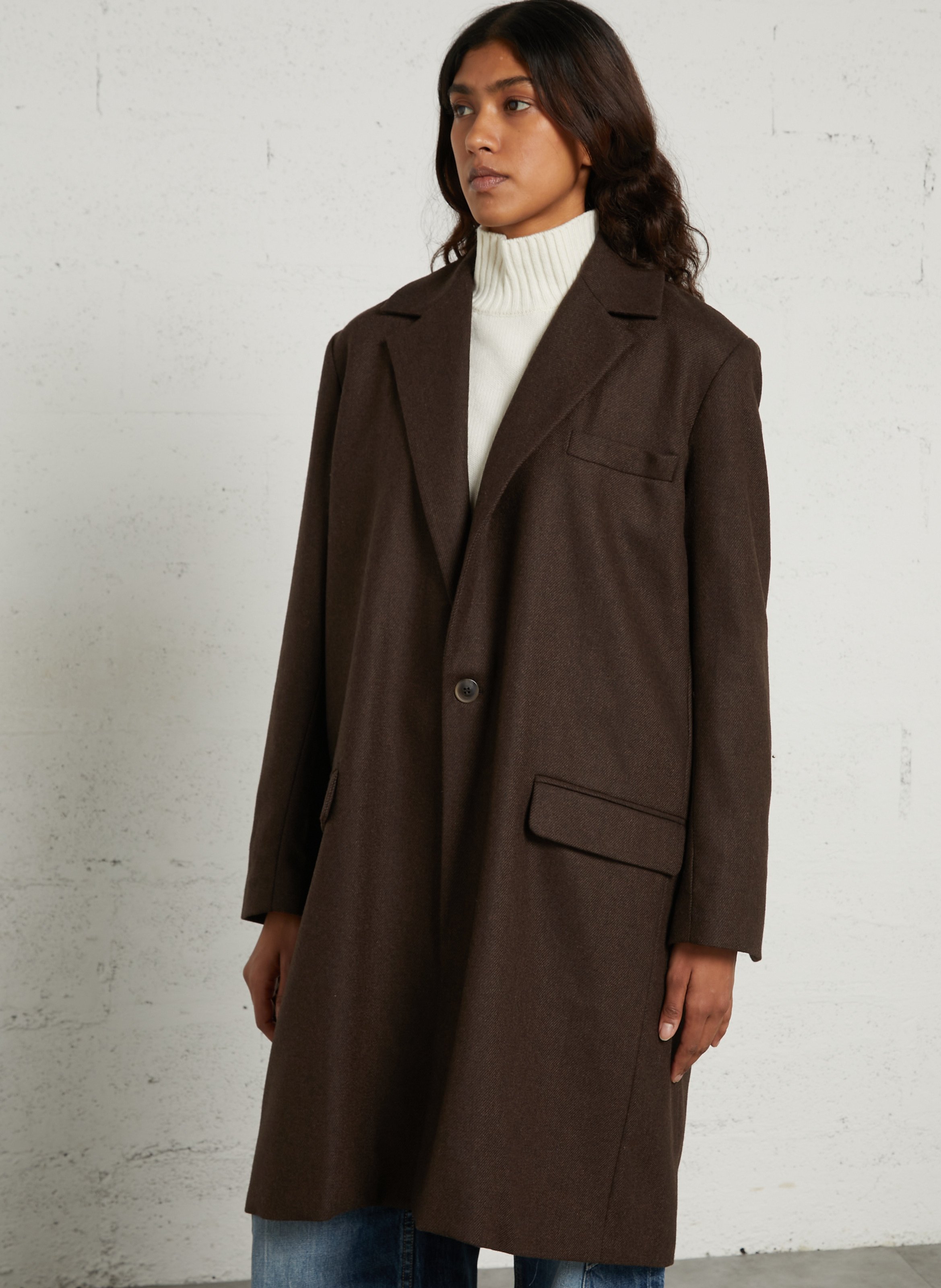 Oversized mantel van wolmix HOD PARIS Bruin
