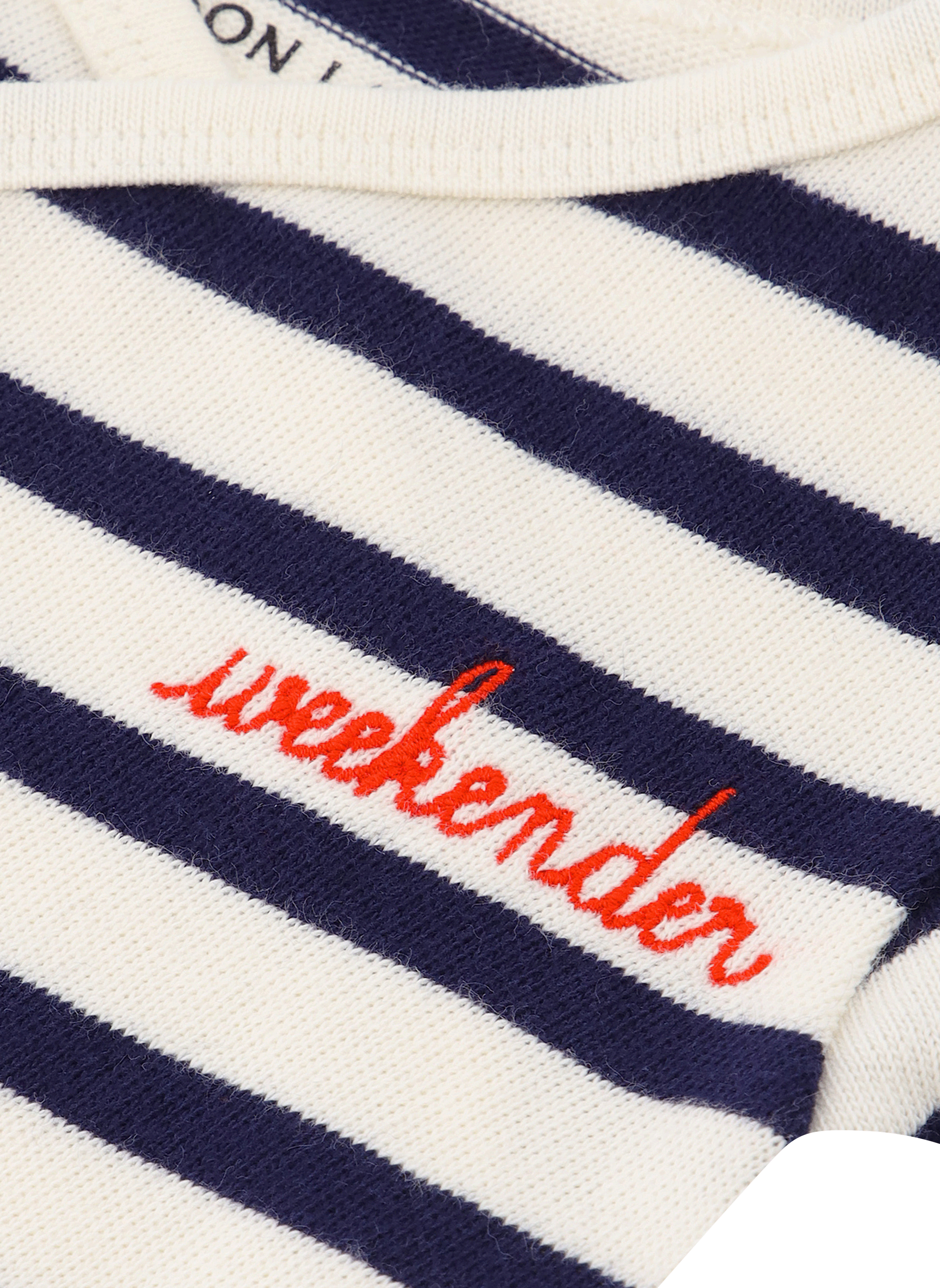 Organic cotton bodysuit with "weekender" embroidery MAISON LABICHE White
