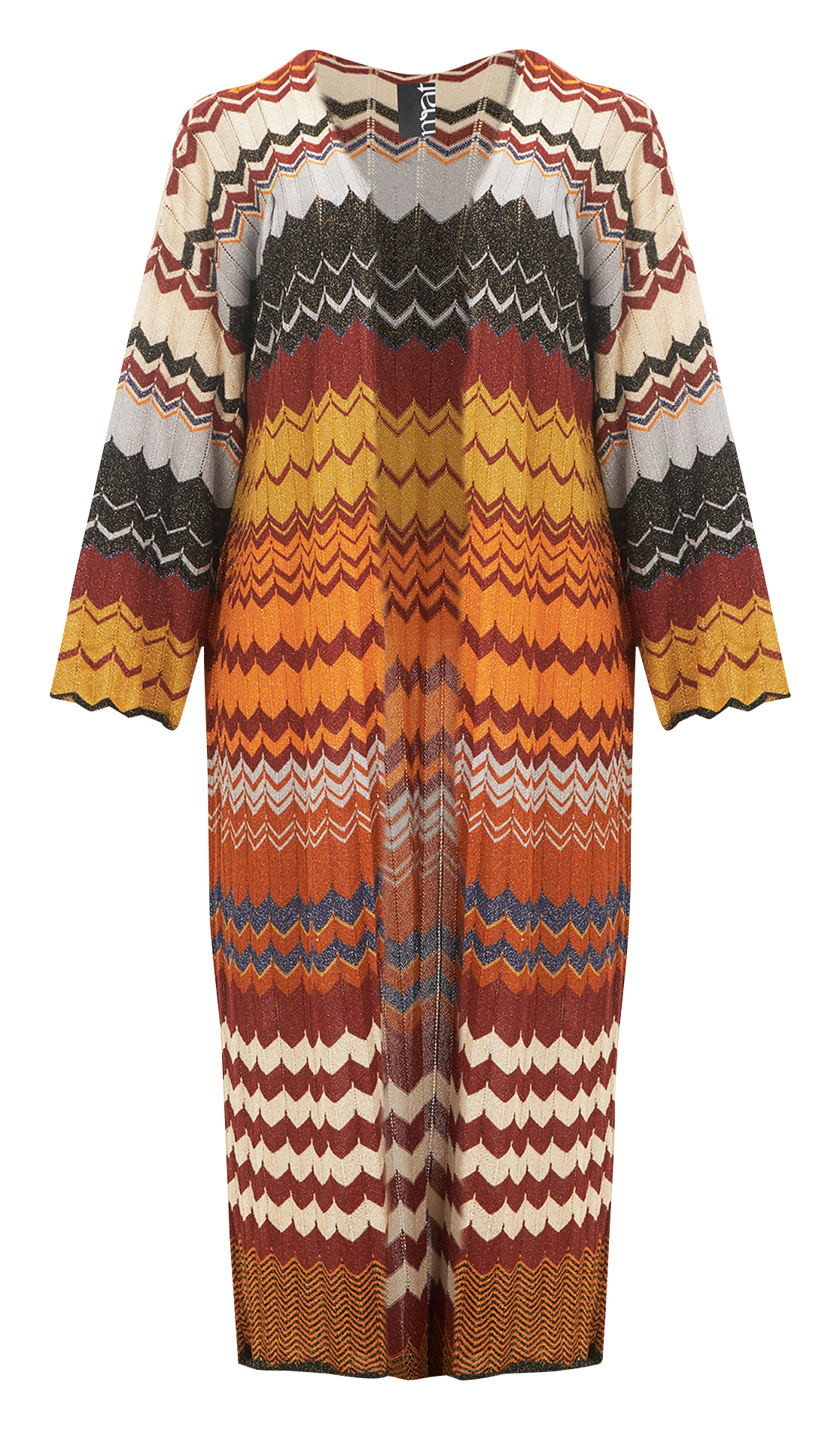 Gebreid, open, recht vest met glanzend garen MAT FASHION Bruin