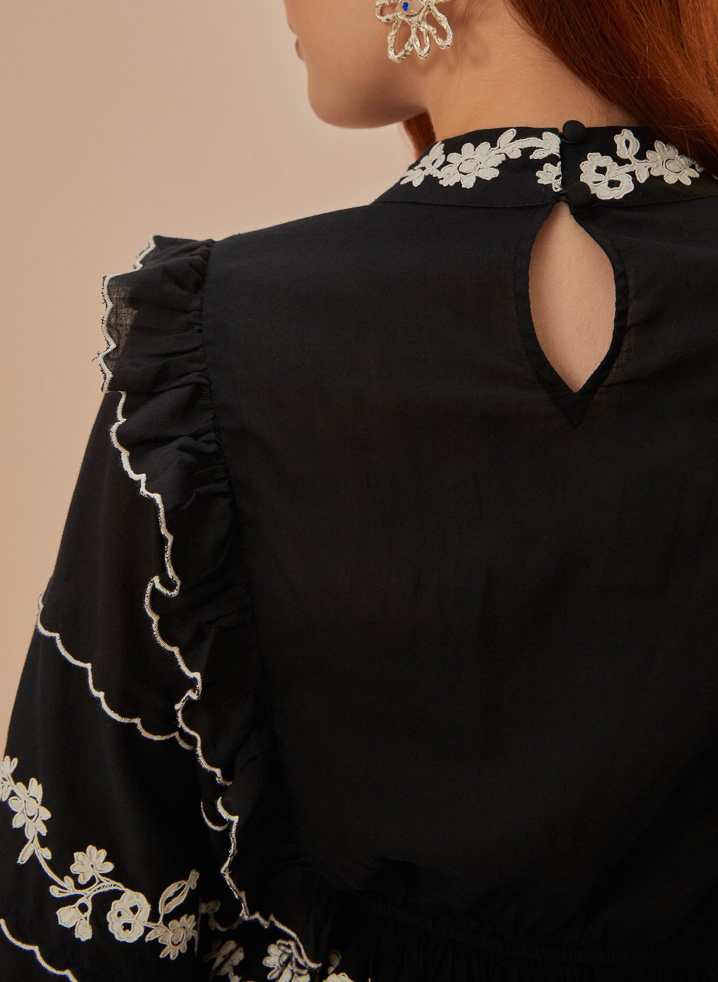 Embroidered blouse FARM RIO Black