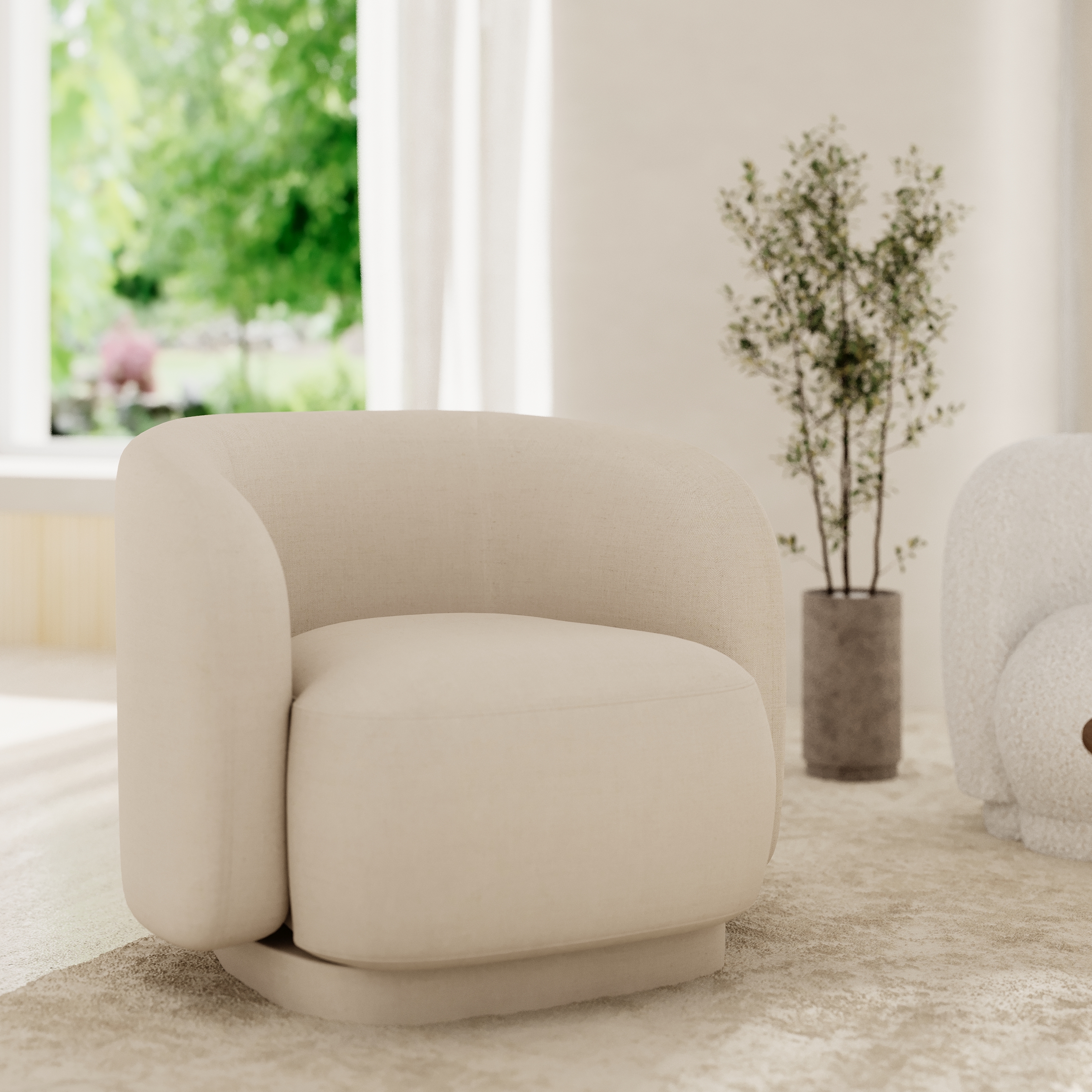 Bouclé armchair POTIRON PARIS Beige