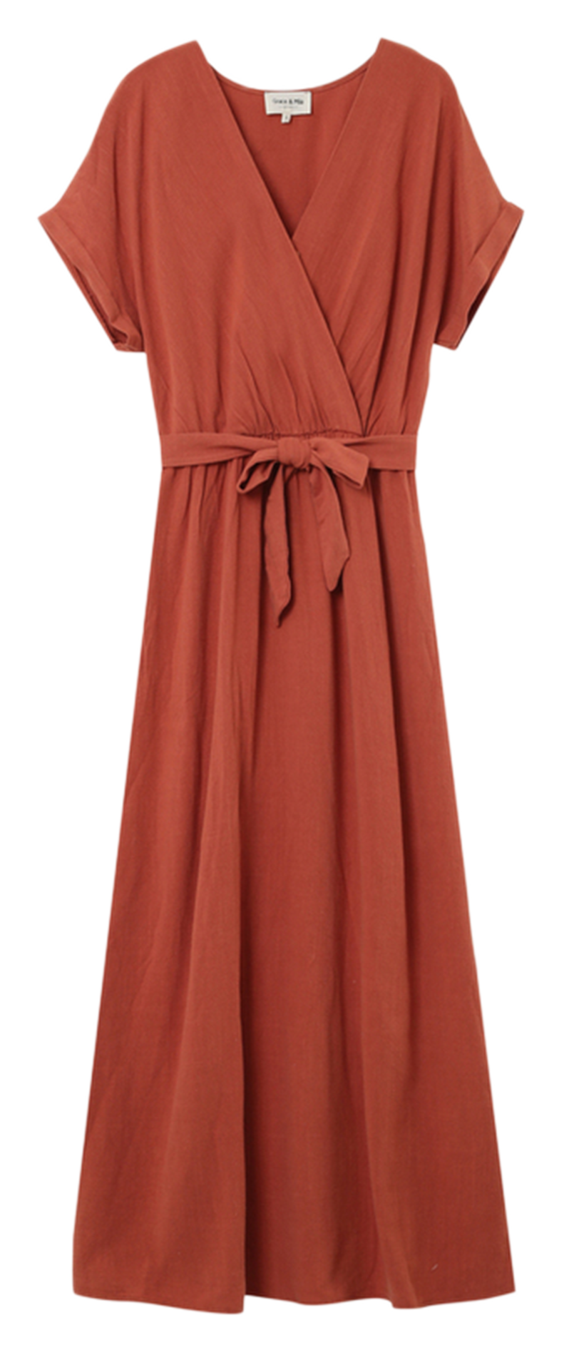 Long V-neck dress GRACE ET MILA Brown