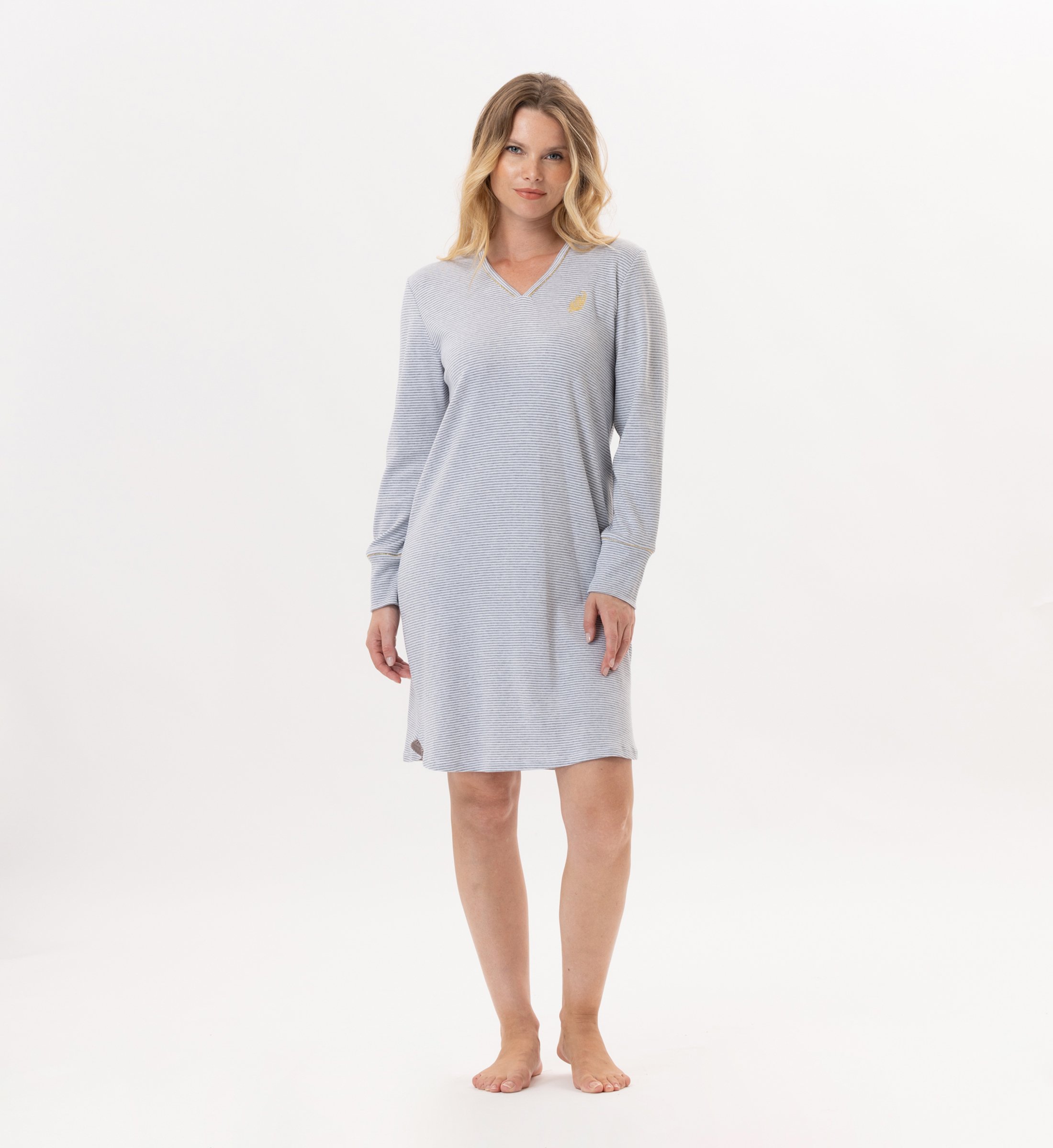 Cotton night shirt LE CHAT Grey