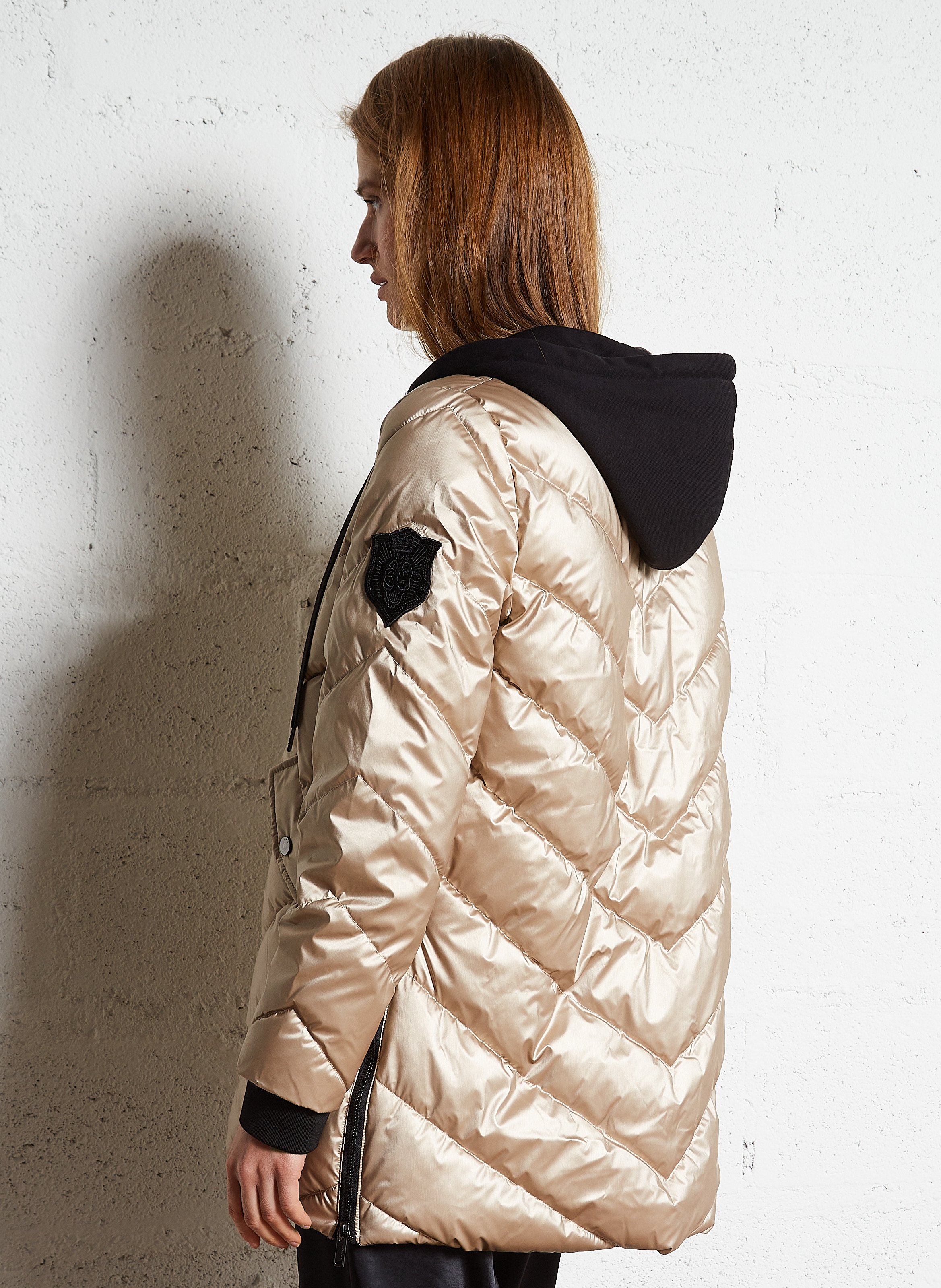 Straight padded jacket with hood IKKS Golden