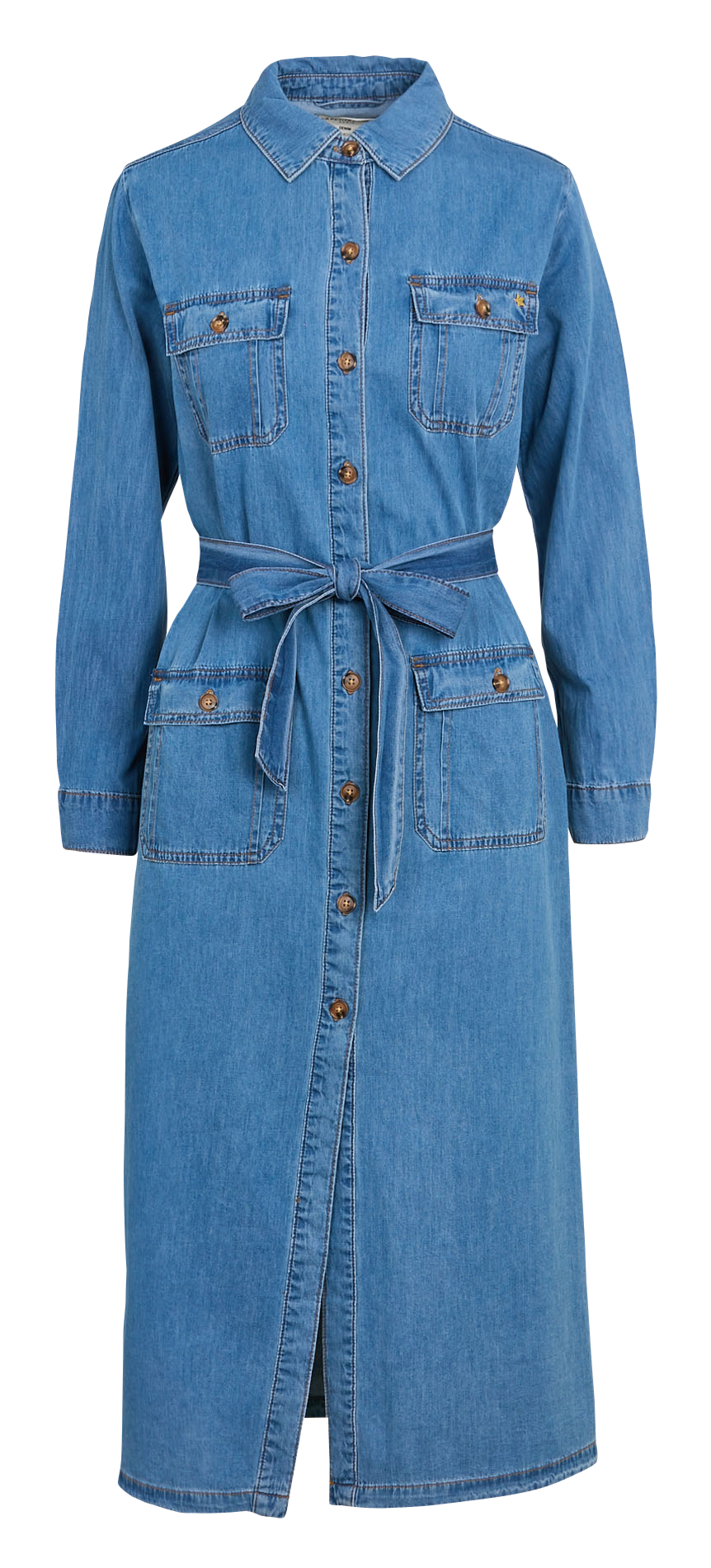 Halflange jurk | katoenblend LA PETITE ETOILE Jeans Stone