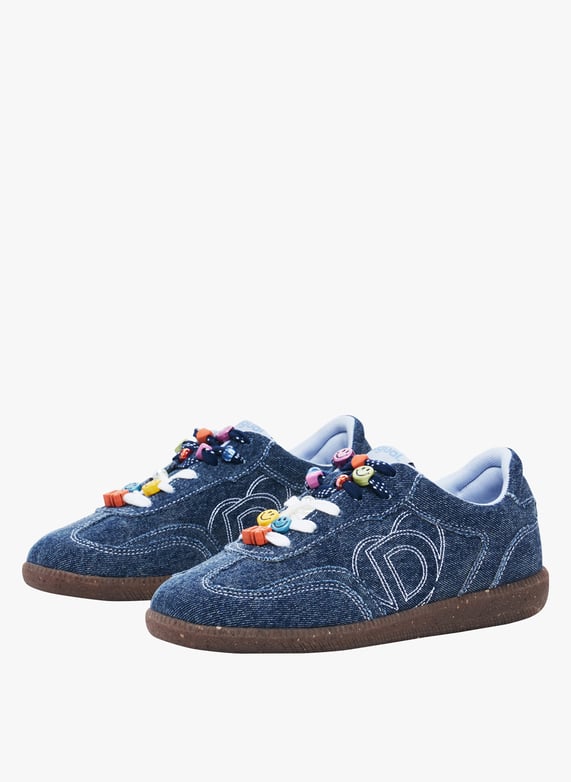 Baskets basses en denim Bleu Desigual Femme Place des Tendances