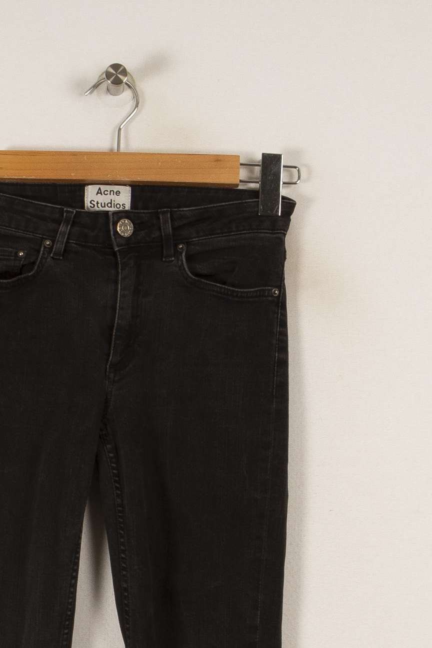 Cropped slim jeans with studs ACNE STUDIOS - Seconde Main Black